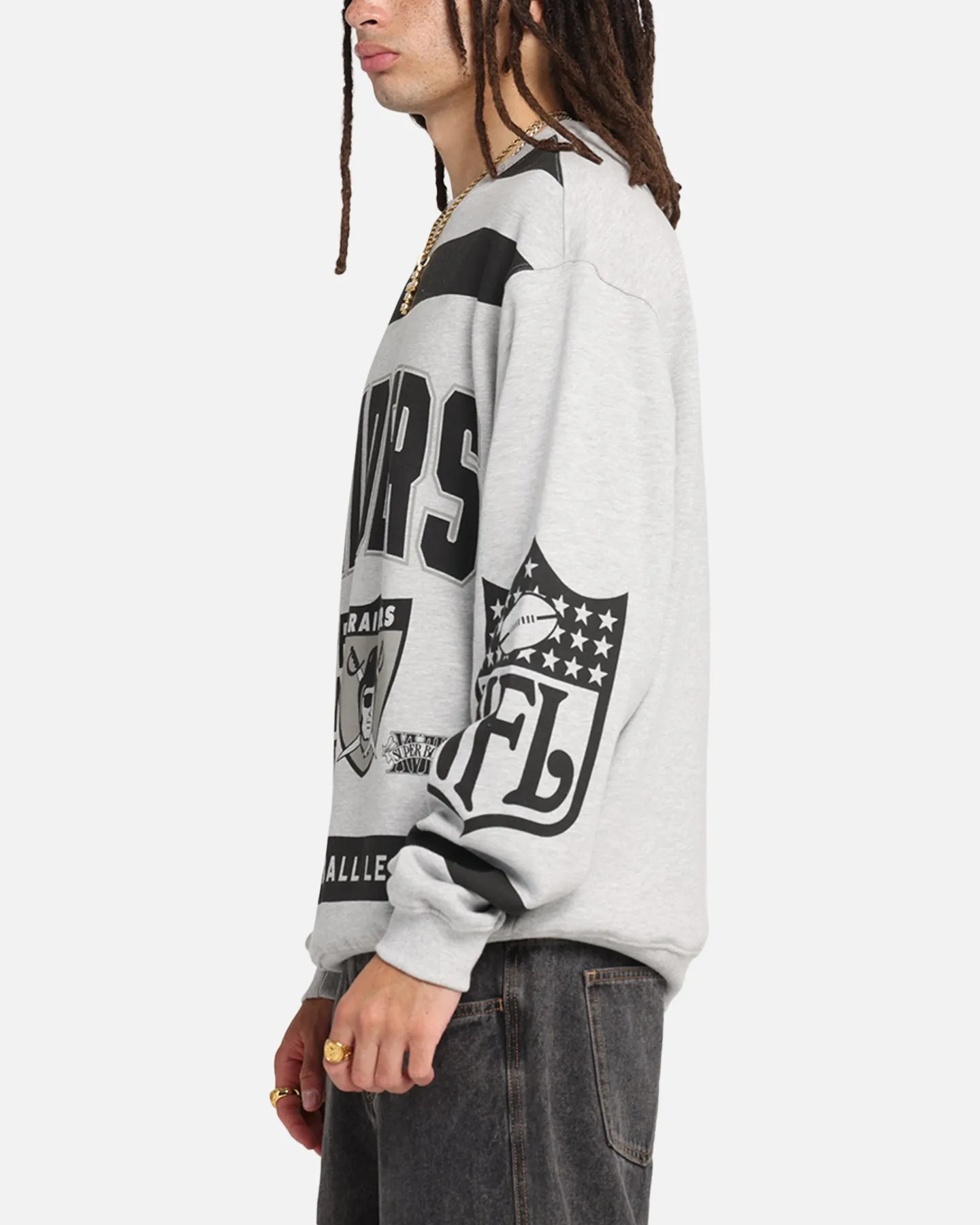 Mitchell & Ness Las Vegas Raiders Letterform Crewneck Grey Marle/Official Team Color sold by Culture Kings product image thumbnail 5