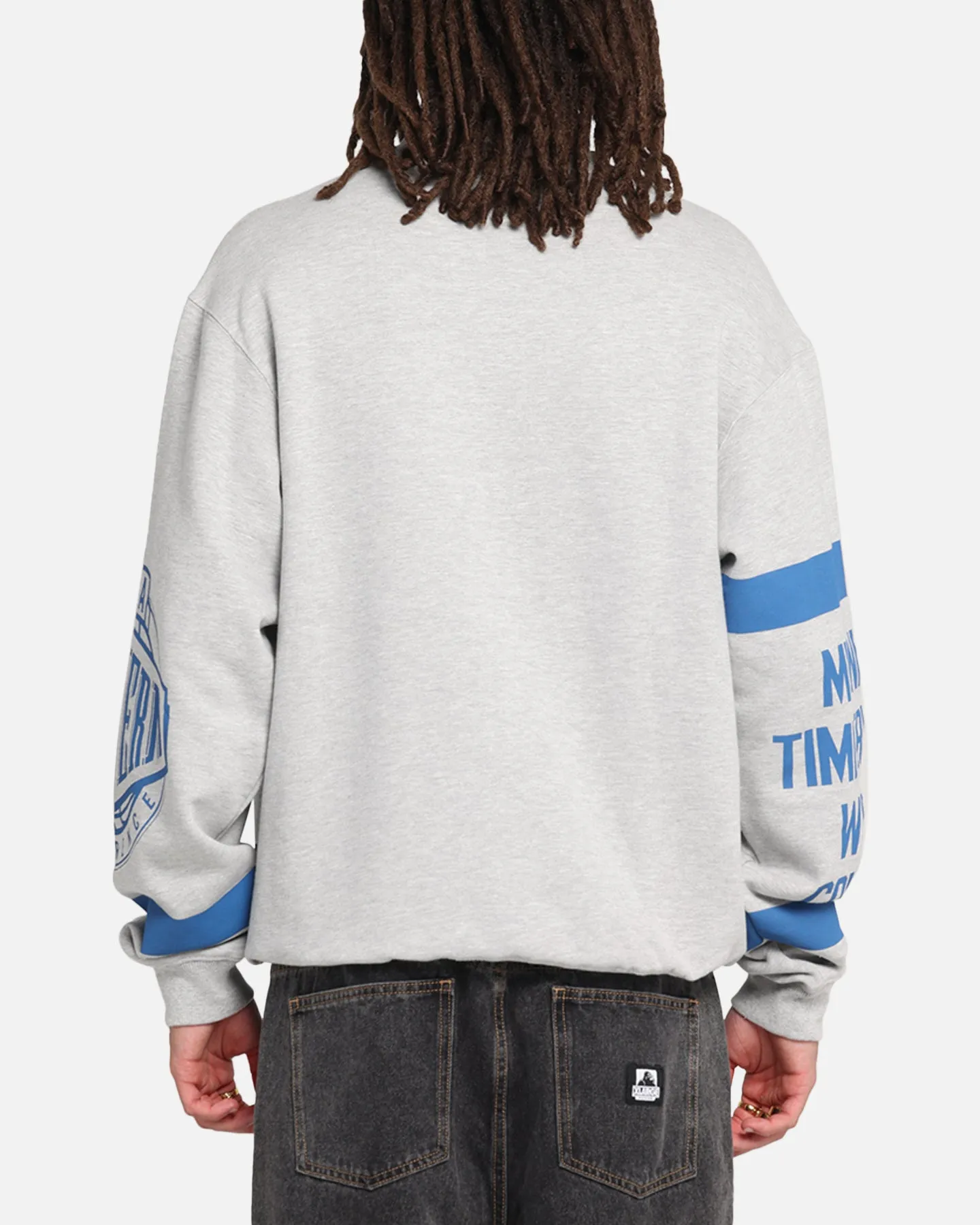 Mitchell & Ness Minnesota Timberwolves Letterform Crewneck Grey Marle/Official Team Color sold by Culture Kings product image thumbnail 3