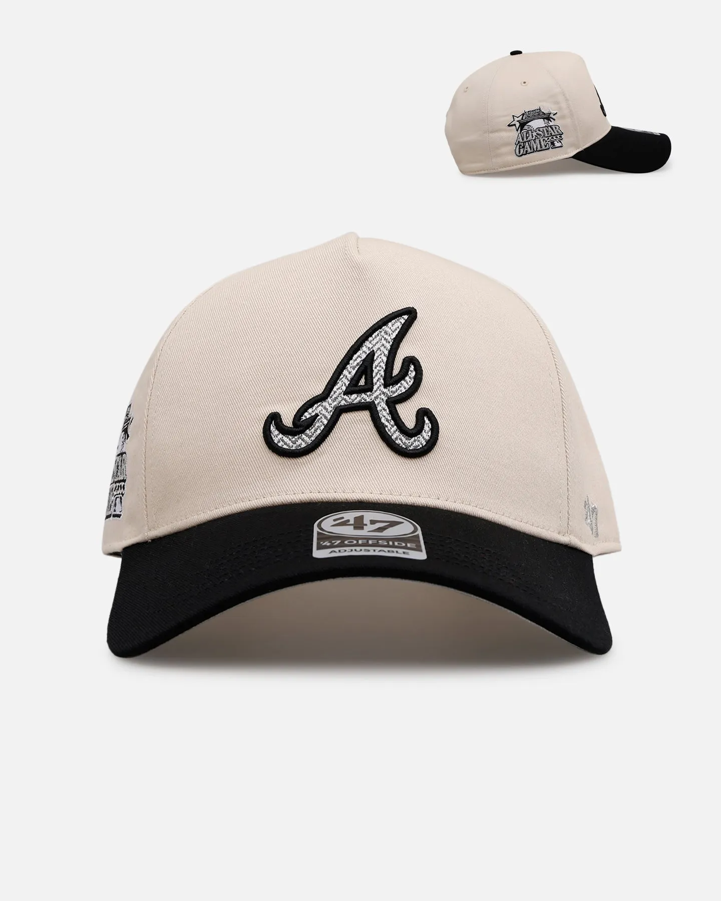 47 Brand Atlanta Braves 'Herringbone' 47 Offside Snapback Natural/Black sold by Culture Kings