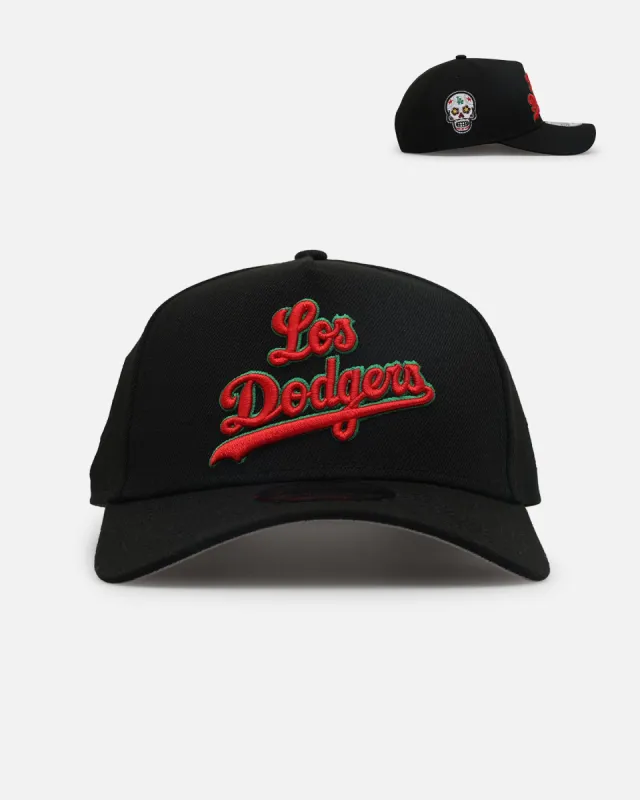 New Era Los Angeles Dodgers 'Sugar Skull Side Patch' 9FORTY A-Frame Snapback Black/Red/Green sold by Culture Kings