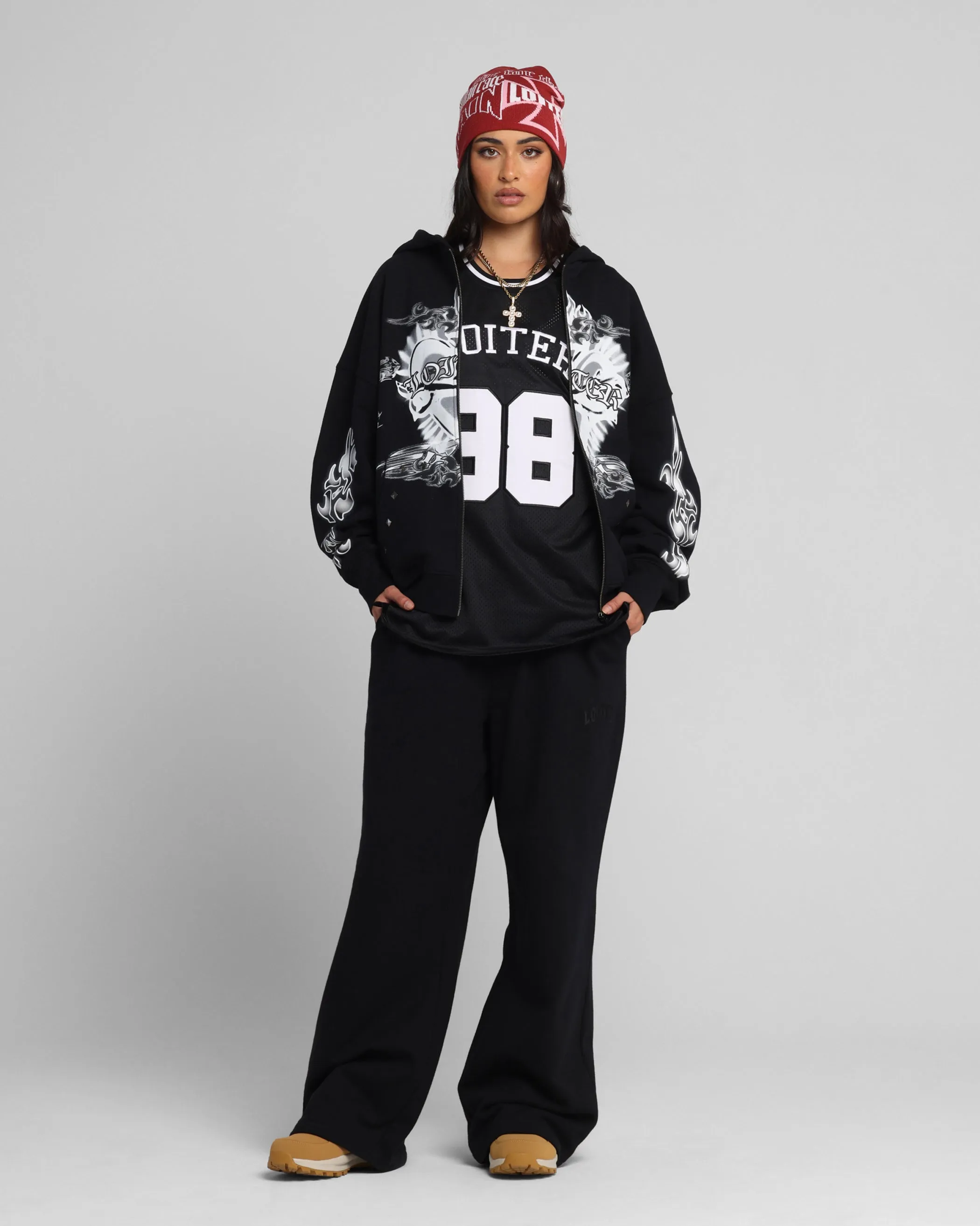 Loiter Hearts Zip Hoodie Black sold by Culture Kings product image thumbnail 3