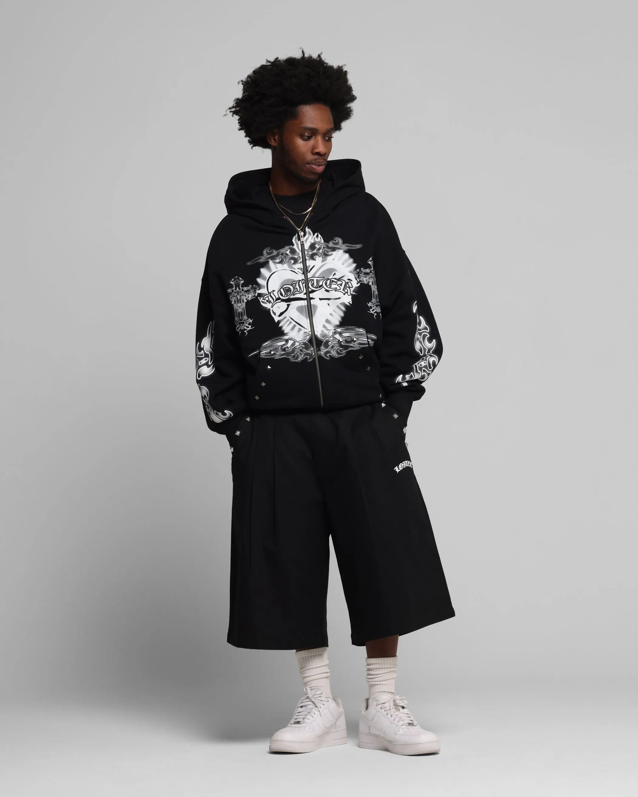 Loiter Hearts Zip Hoodie Black sold by Culture Kings product image thumbnail 3