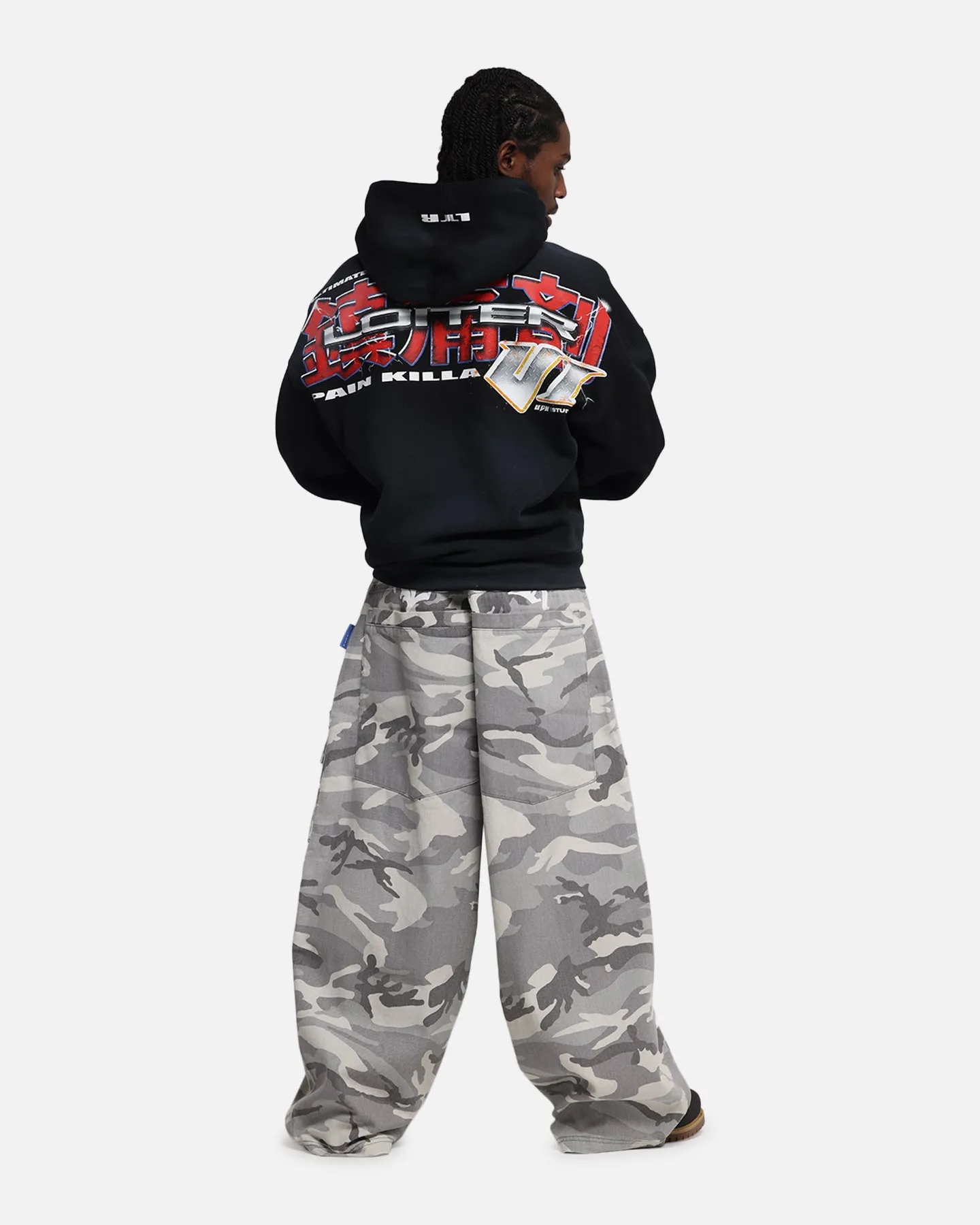 Loiter Fighter Zip Up Hoodie Washed Black sold by Culture Kings product image thumbnail 4