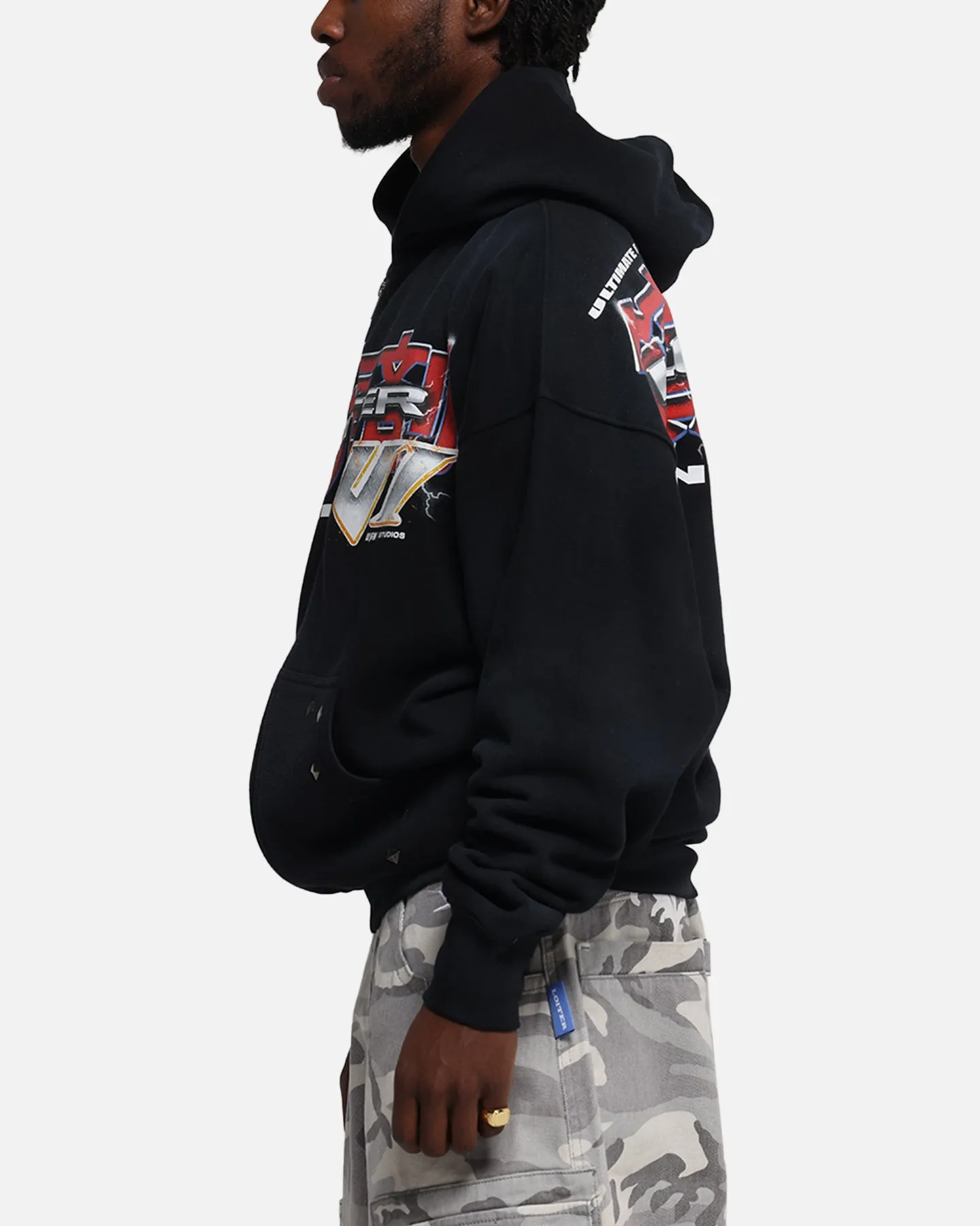 Loiter Fighter Zip Up Hoodie Washed Black sold by Culture Kings product image thumbnail 5