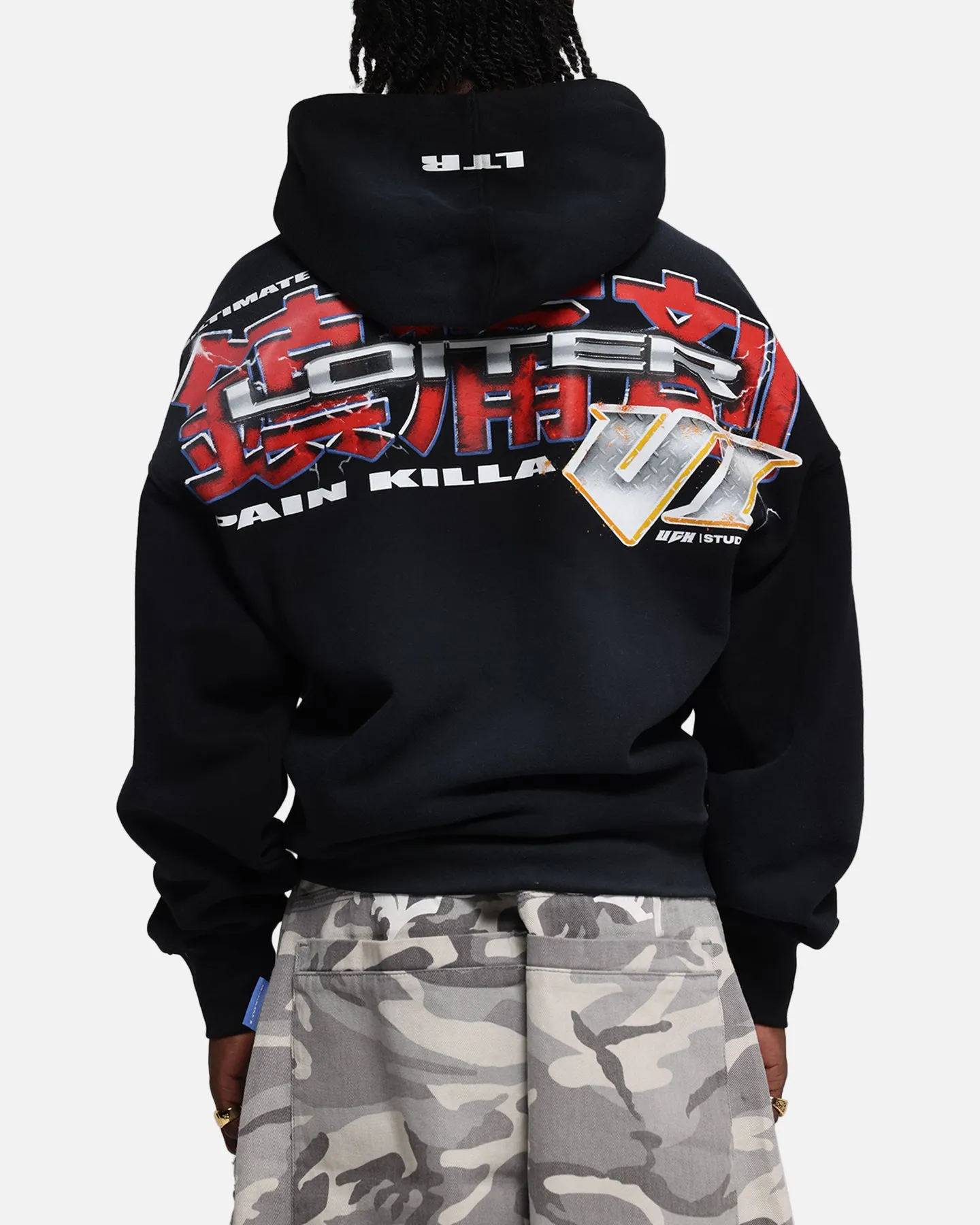 Loiter Fighter Zip Up Hoodie Washed Black sold by Culture Kings product image thumbnail 2