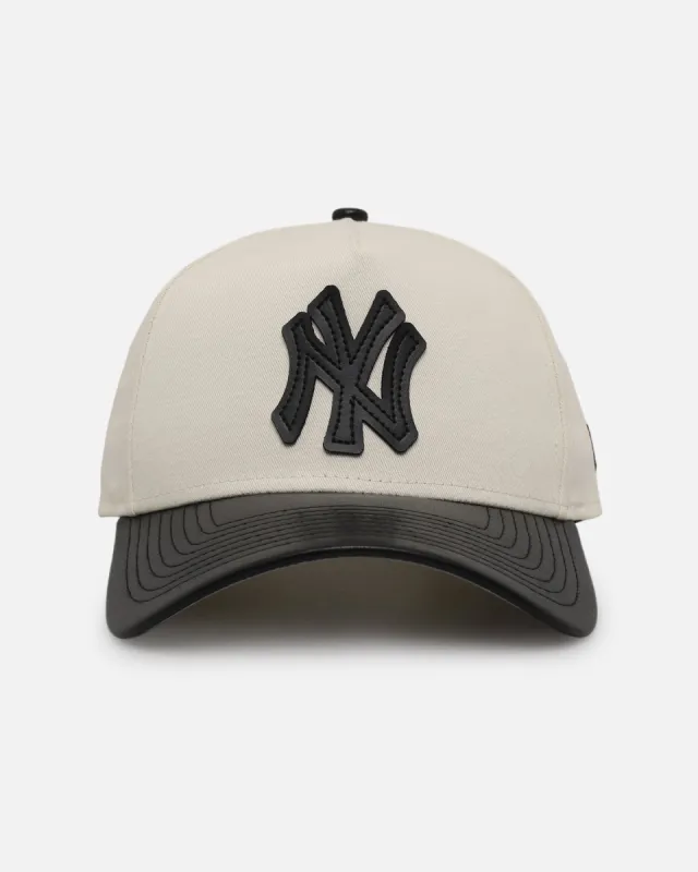 New Era New York Yankees 'Leather Visor' 9FORTY A-Frame Snapback Chrome White/Black sold by Culture Kings