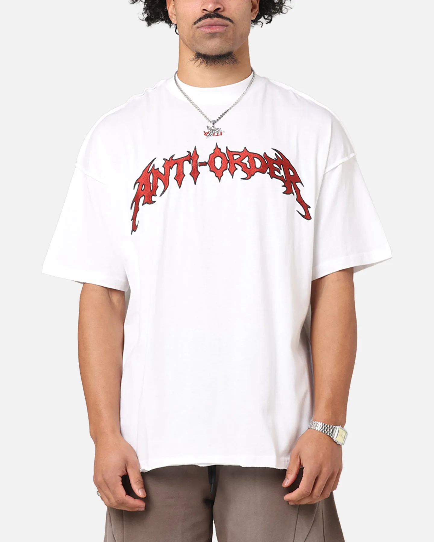 The Anti Order Mosh Non Seam T-Shirt White/Red sold by Culture Kings