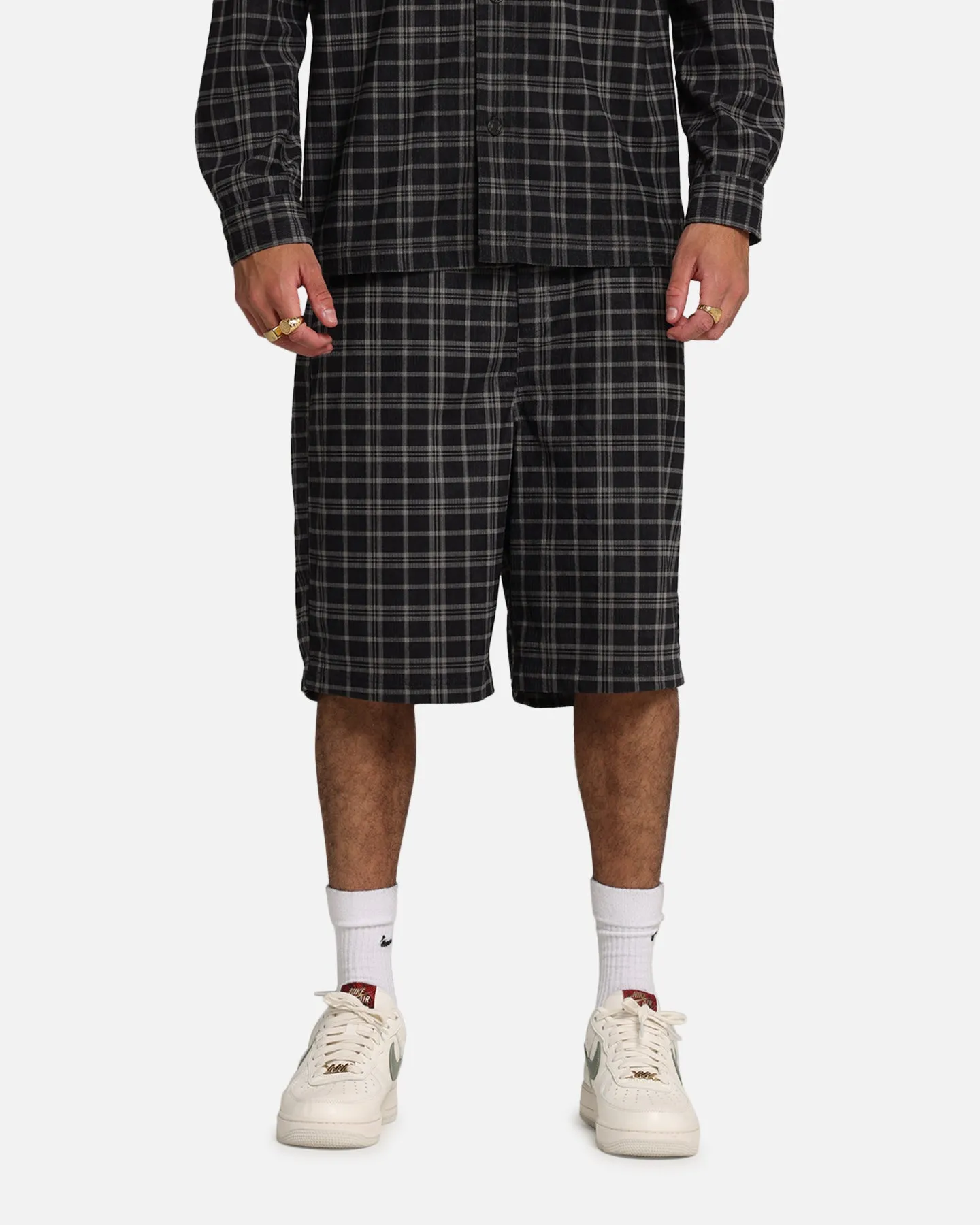 XXIII Plaid Corduroy Jorts Black/Grey sold by Culture Kings