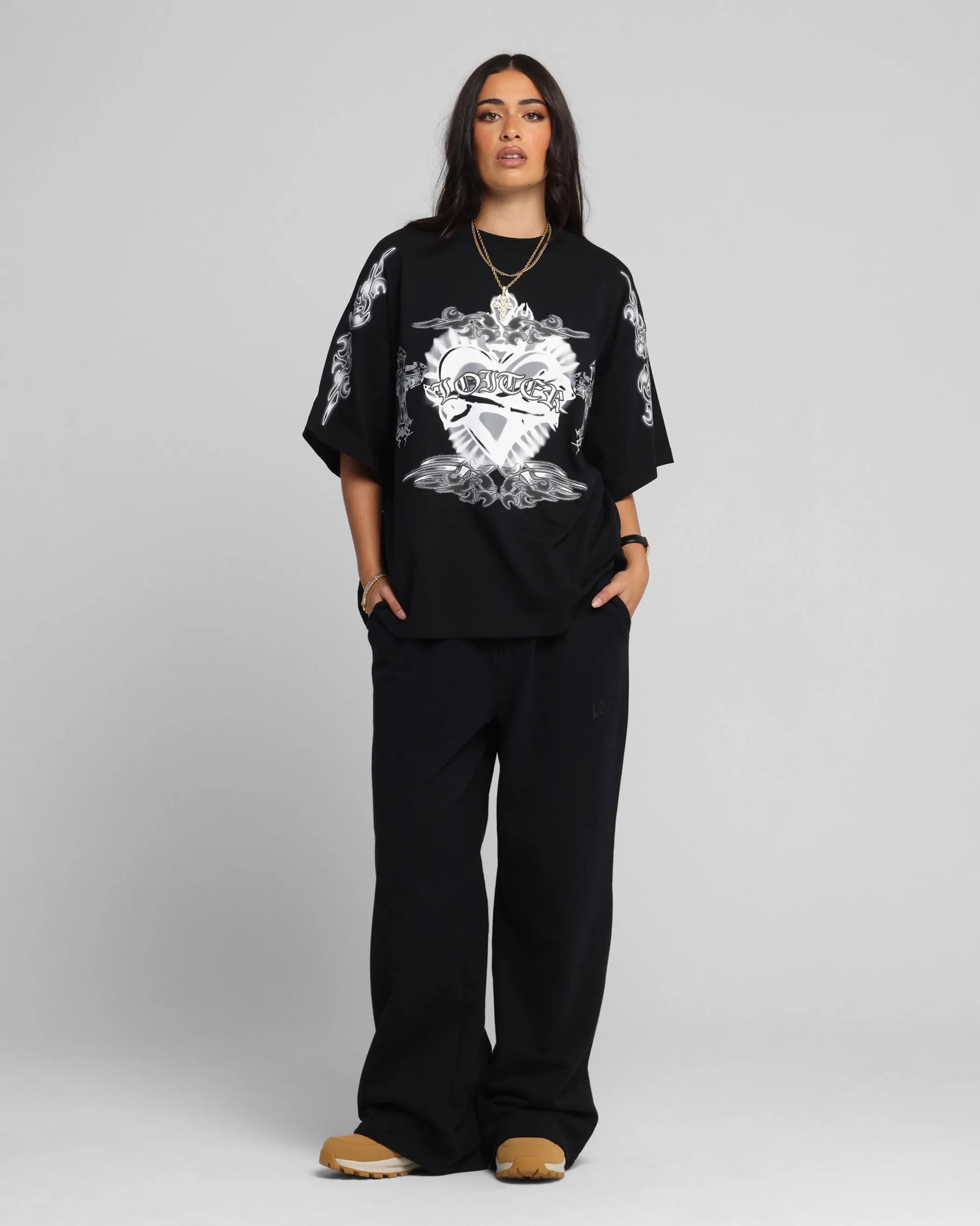 Loiter Hearts T-Shirt Black sold by Culture Kings product image thumbnail 3