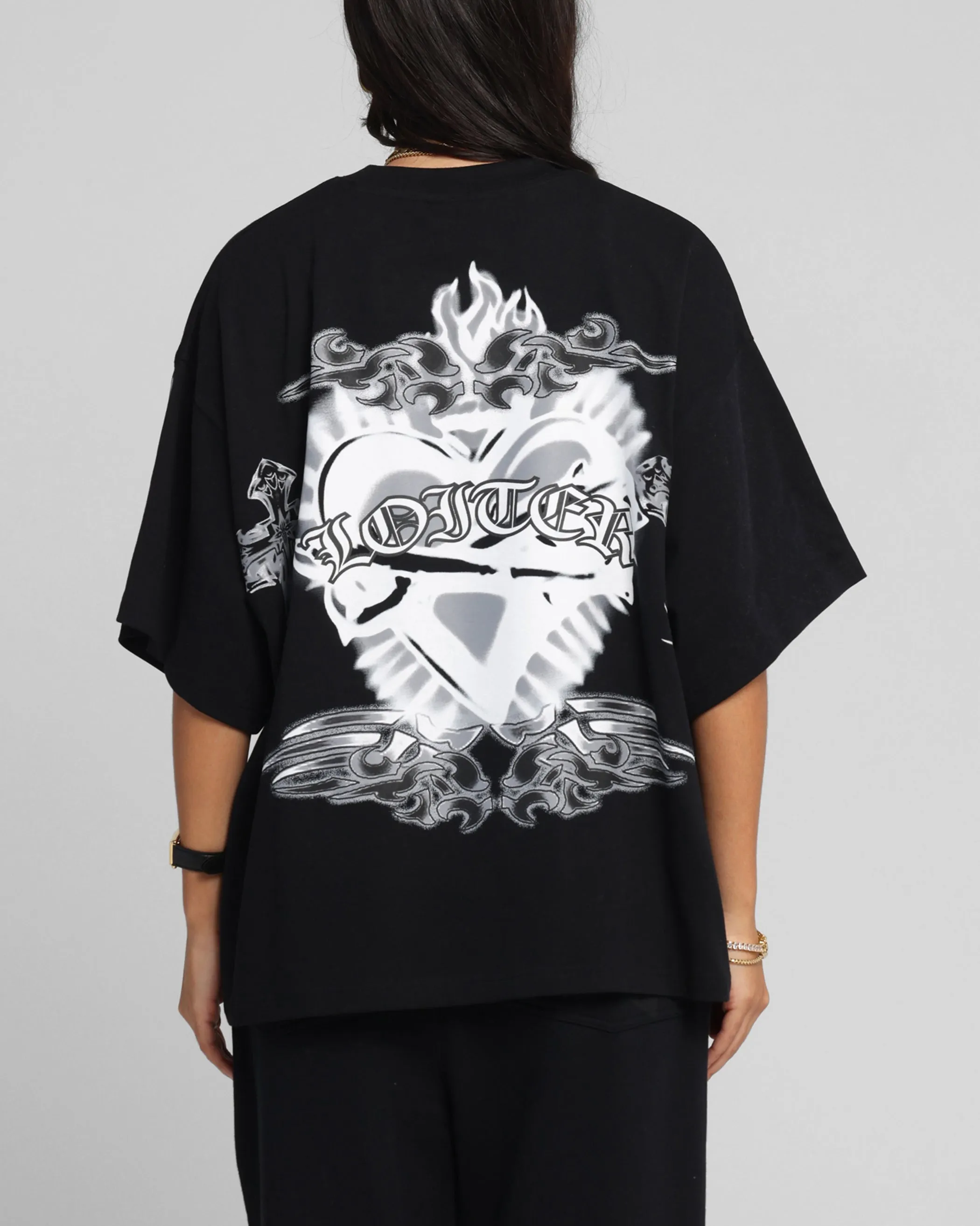 Loiter Hearts T-Shirt Black sold by Culture Kings product image thumbnail 2