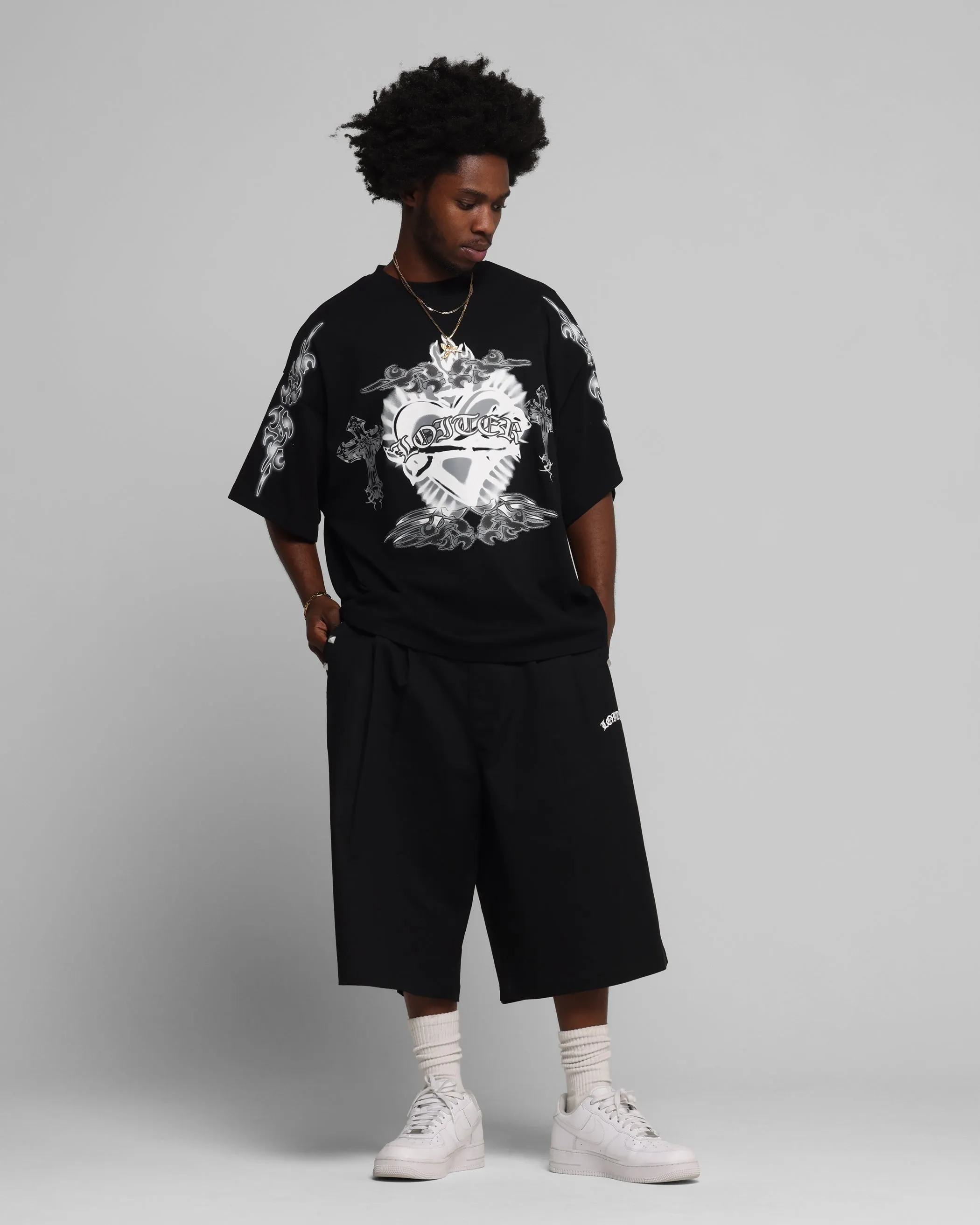 Loiter Hearts T-Shirt Black sold by Culture Kings product image thumbnail 3