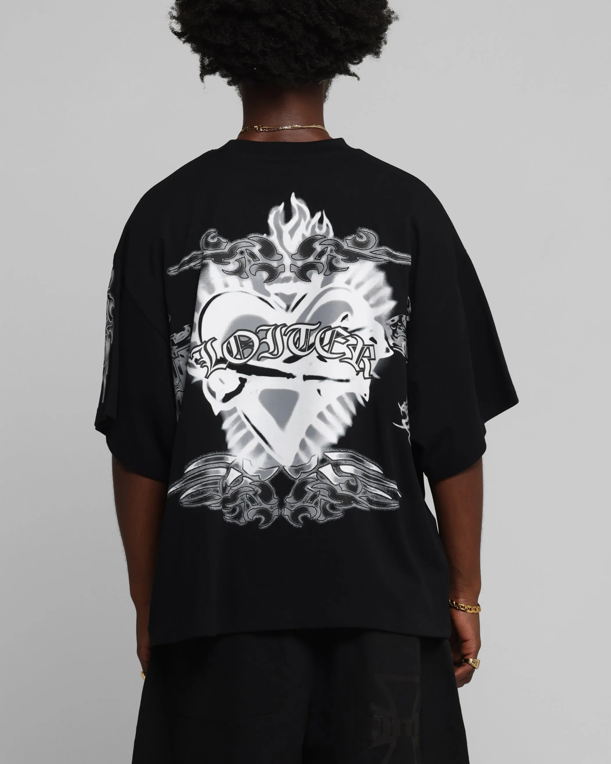 Loiter Hearts T-Shirt Black sold by Culture Kings product image thumbnail 2