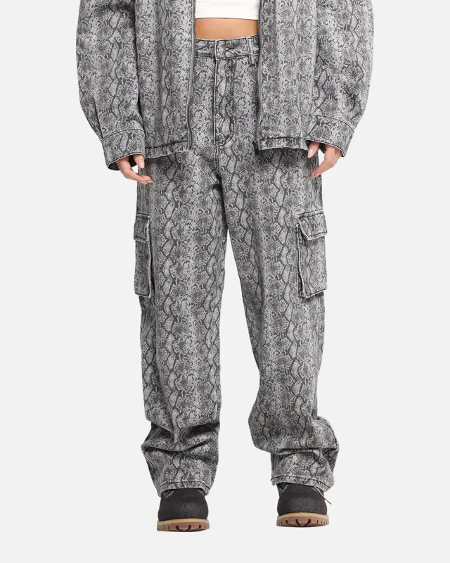 XXIII Snake Skin Cargo Pants Black Snake Print sold by Culture Kings