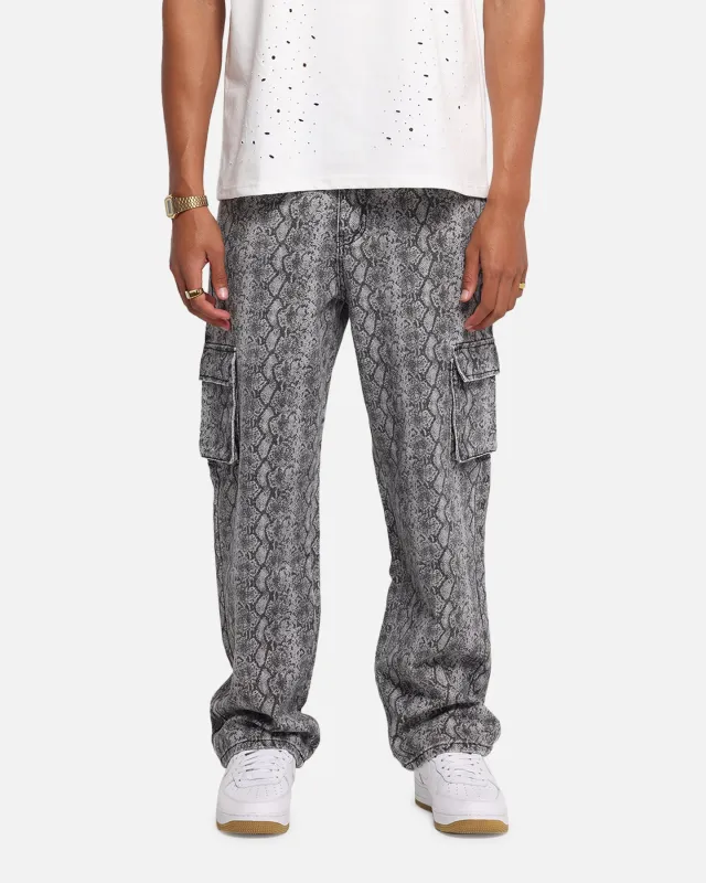 XXIII Snake Skin Cargo Pants Black Snake Print sold by Culture Kings