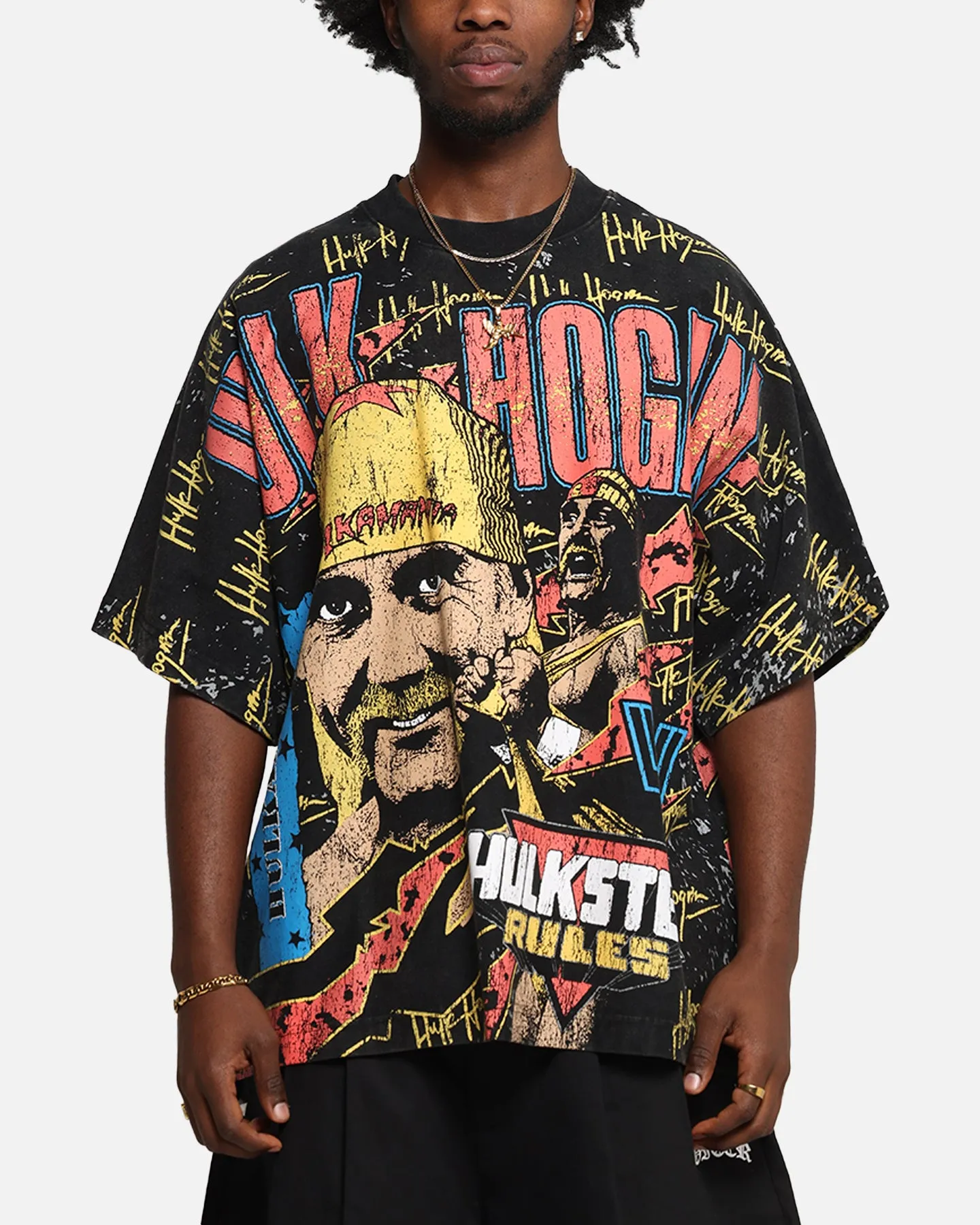 Culture Kings X WWE Hulk Hogan All Over Print T-Shirt Black sold by Culture Kings