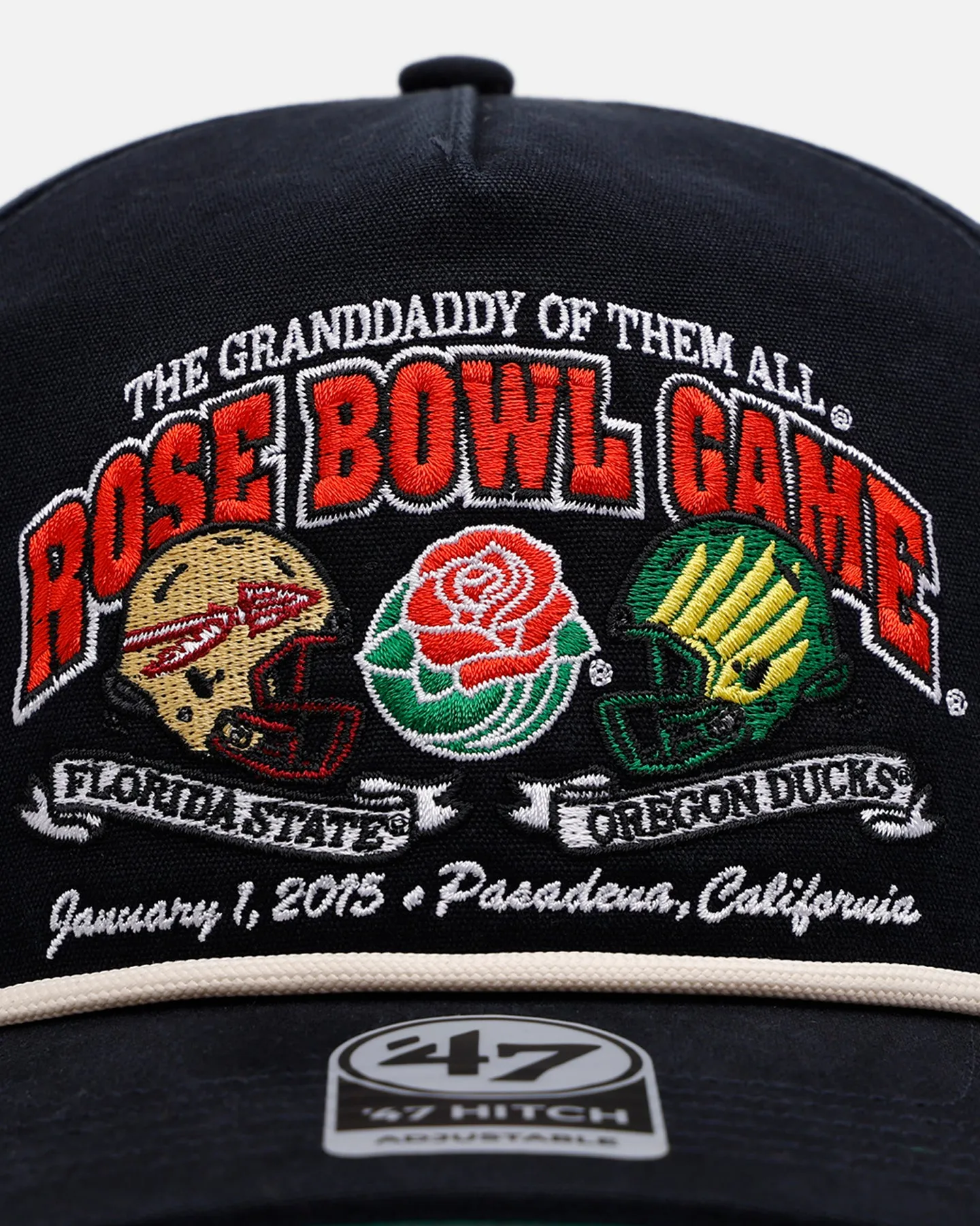 47 Brand Oregon Ducks Vs. Florida State Seminoles 'Vintage Bowl Game 2.0' 2015 Rose Bowl Hitch Snapback Vintage Black sold by Culture Kings product image thumbnail 5
