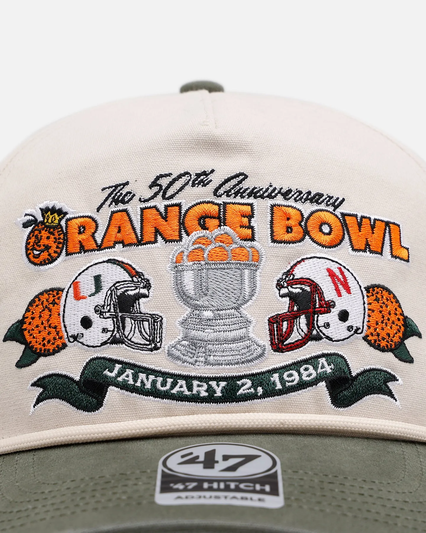 47 Brand Nebraska Cornhuskers Vs. Miami Hurricanes 'Vintage Bowl Game 2.0' 1984 Orange Bowl Hitch Snapback Bone sold by Culture Kings product image thumbnail 5