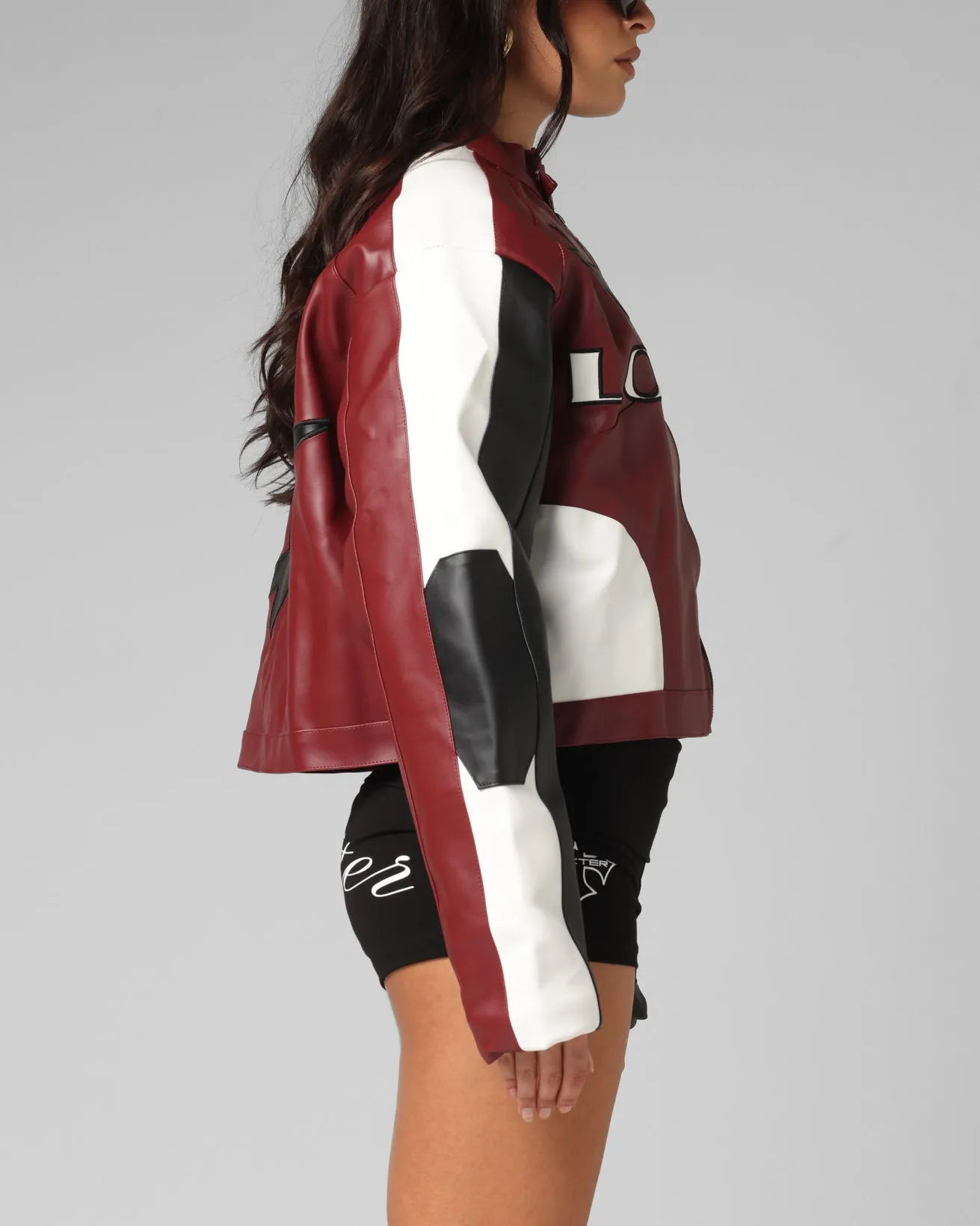 Loiter Women's Engine Cropped Vegan Leather Jacket Red sold by Culture Kings product image thumbnail 5
