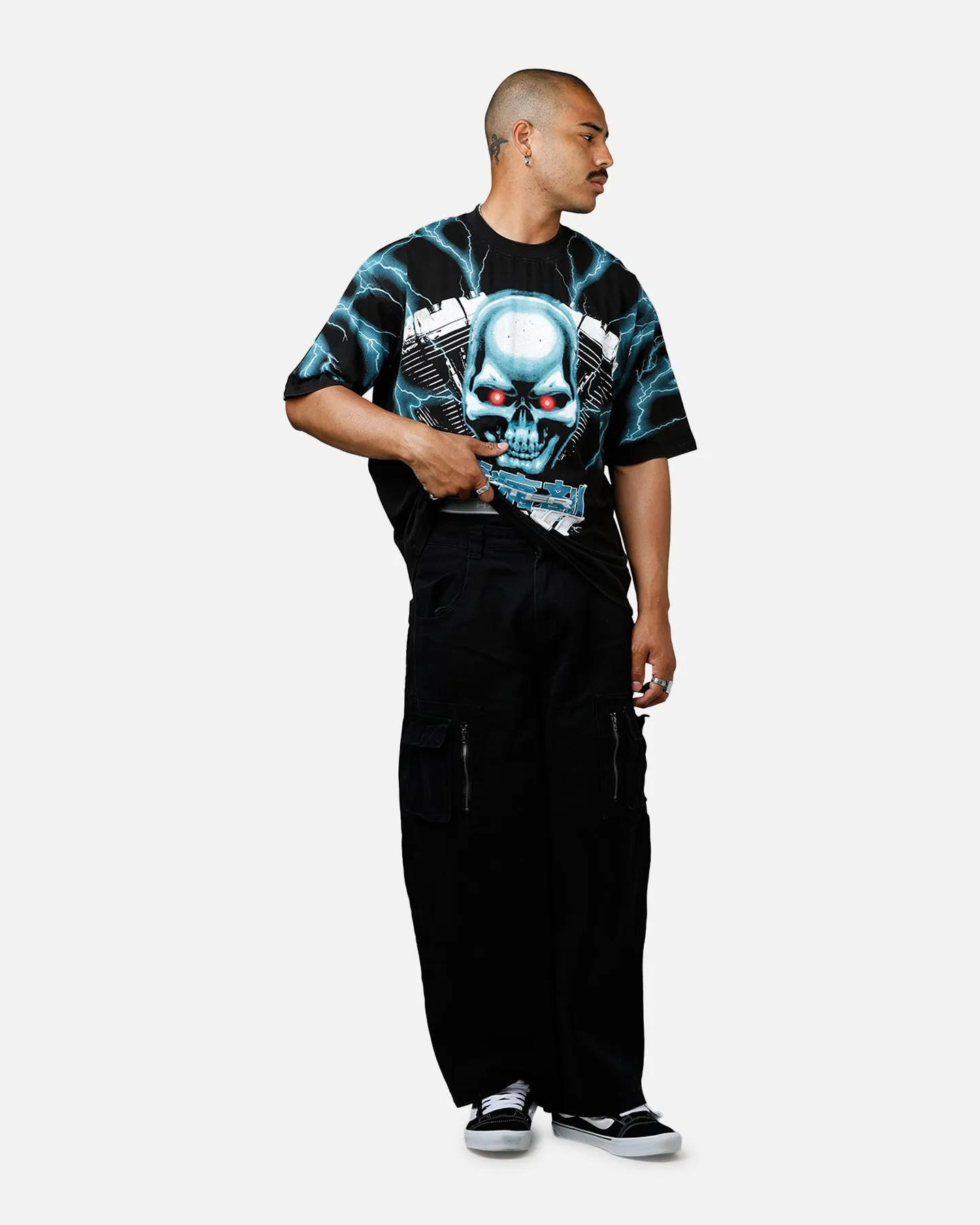 Loiter Greaser Vintage T-Shirt Black/Blue sold by Culture Kings product image thumbnail 3