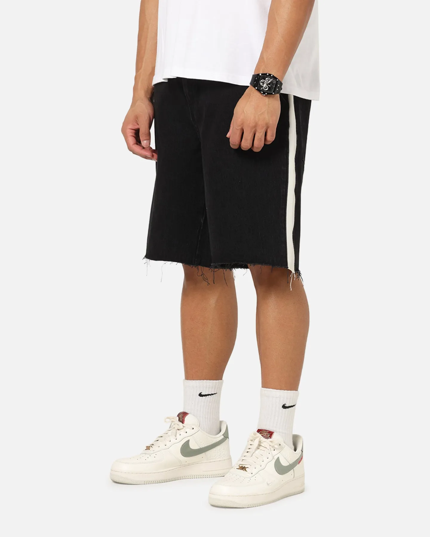 Saint Morta Amplus Sidewinder Denim Jort Shorts Black/Off White sold by Culture Kings product image thumbnail 3