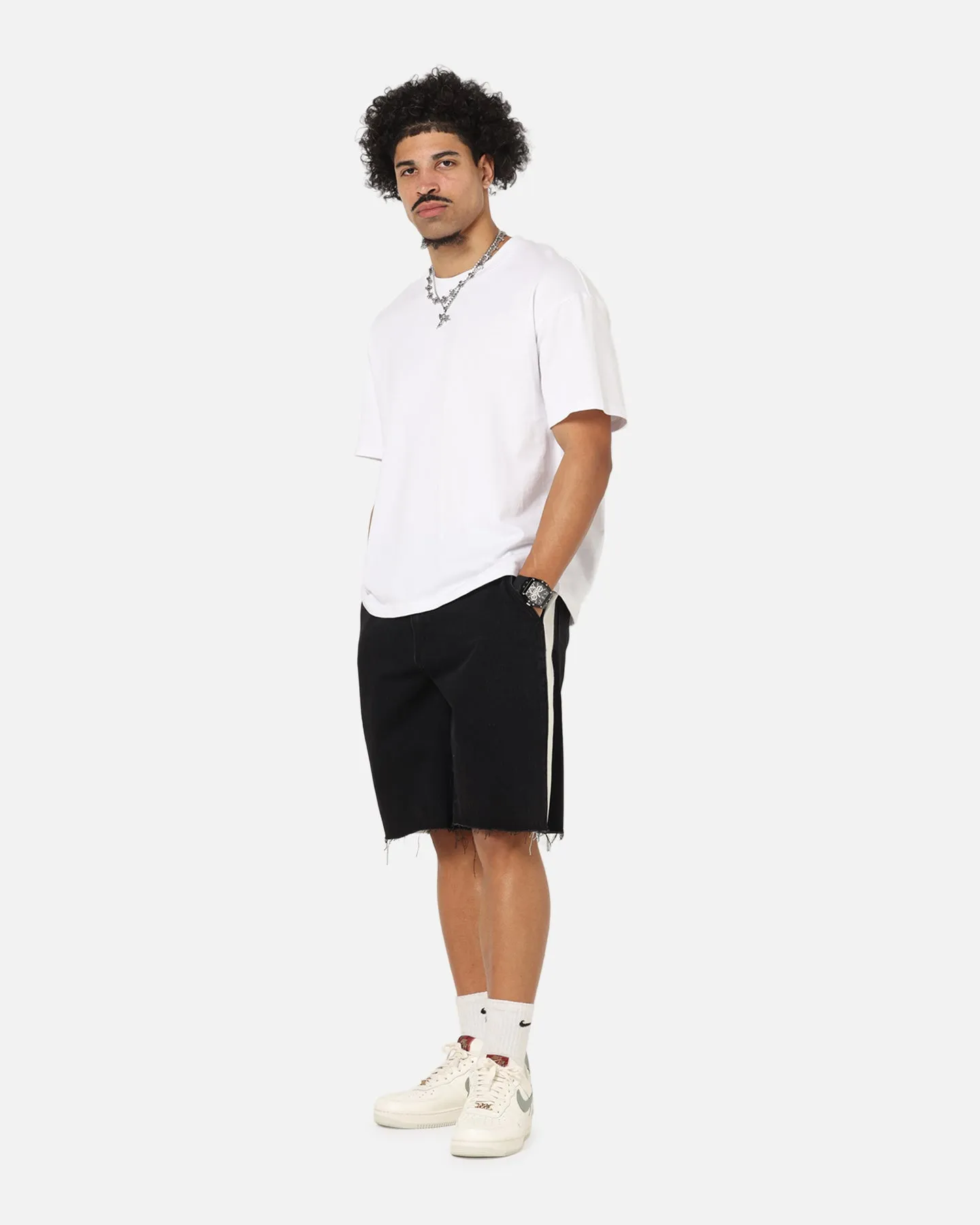 Saint Morta Amplus Sidewinder Denim Jort Shorts Black/Off White sold by Culture Kings product image thumbnail 2