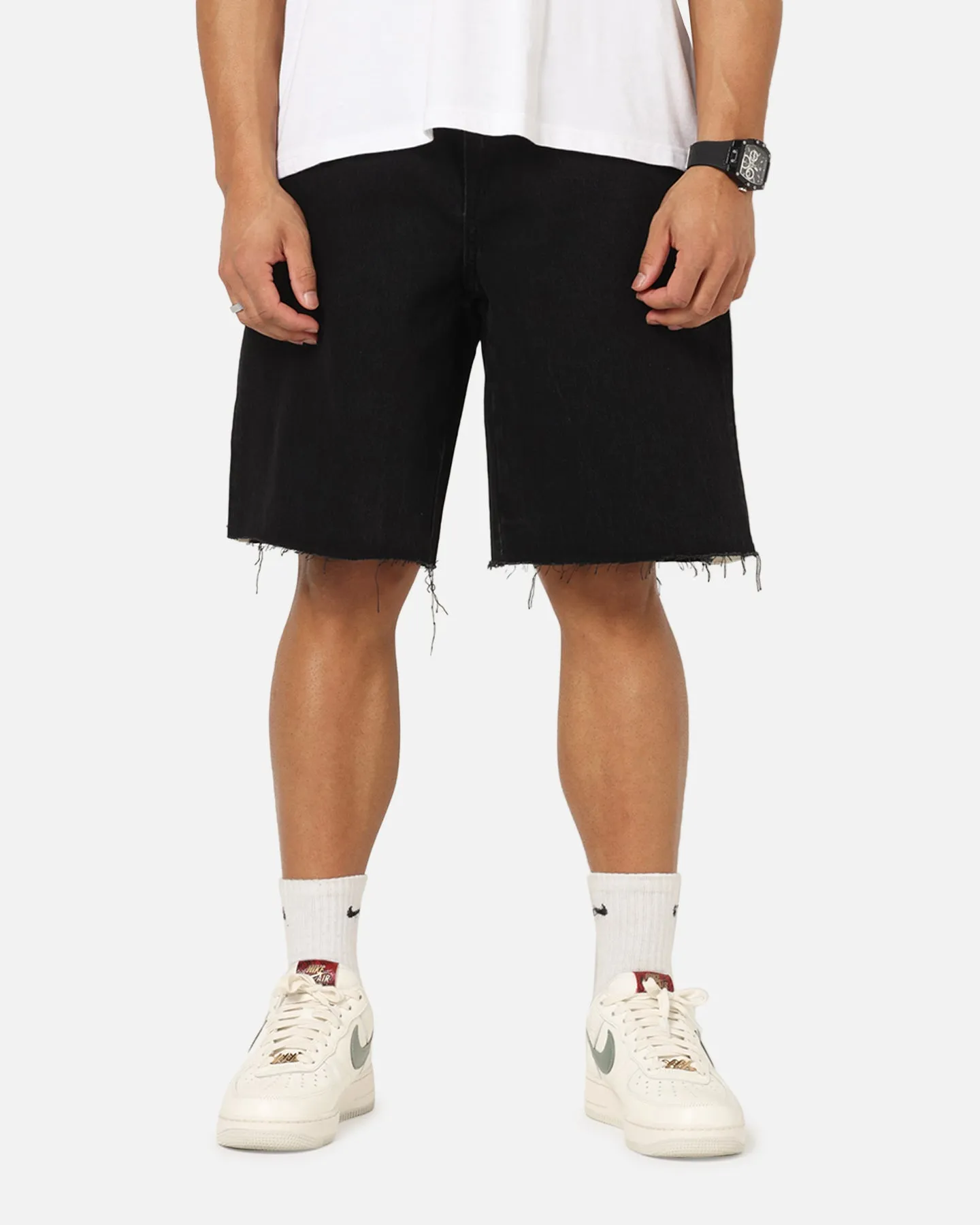 Saint Morta Amplus Sidewinder Denim Jort Shorts Black/Off White sold by Culture Kings product image thumbnail 4