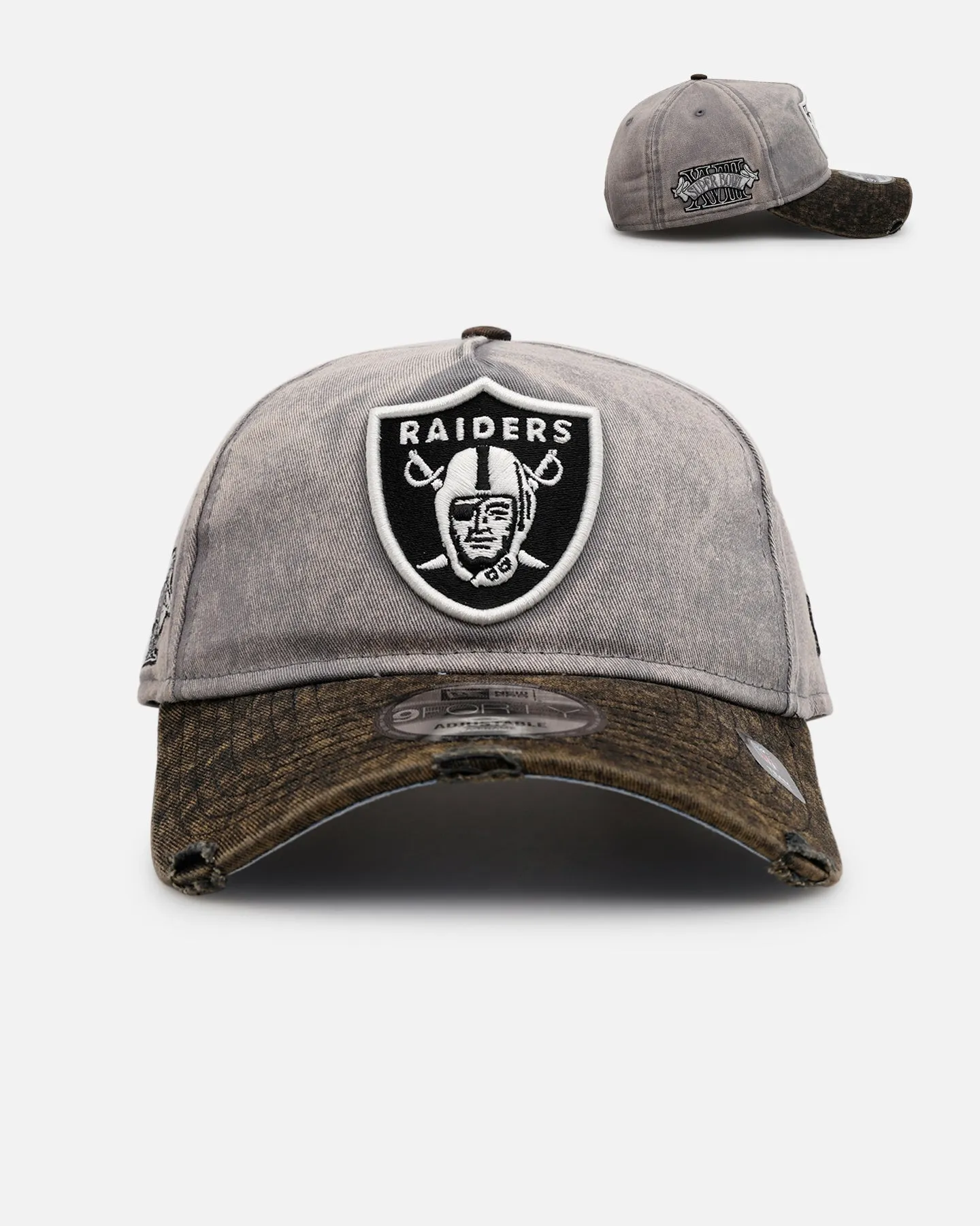 New Era Las Vegas Raiders 'Washed Storm Gray' 9FORTY A-Frame Snapback Gray sold by Culture Kings