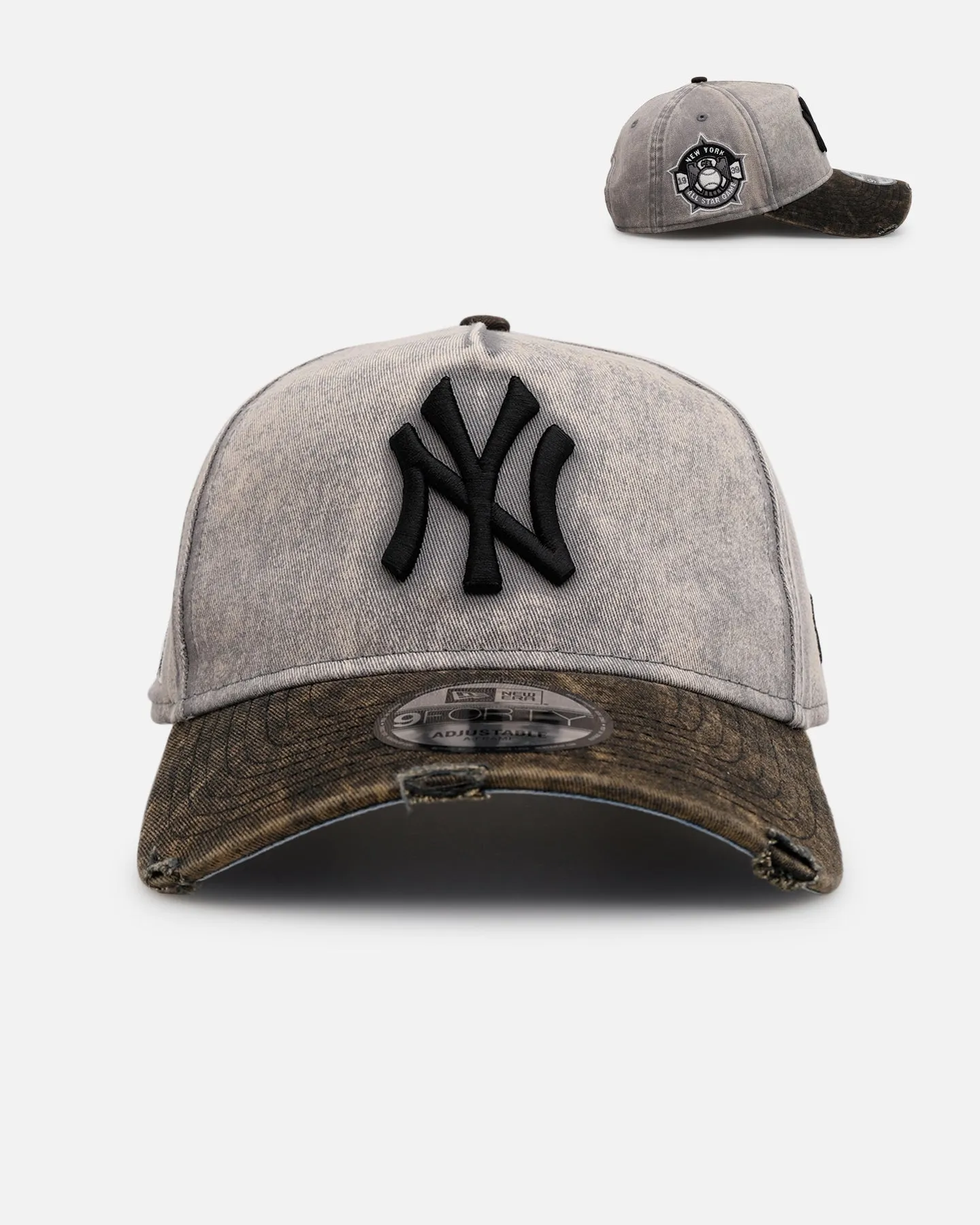 New Era New York Yankees 'Washed Storm Gray' 9FORTY A-Frame Snapback Gray sold by Culture Kings