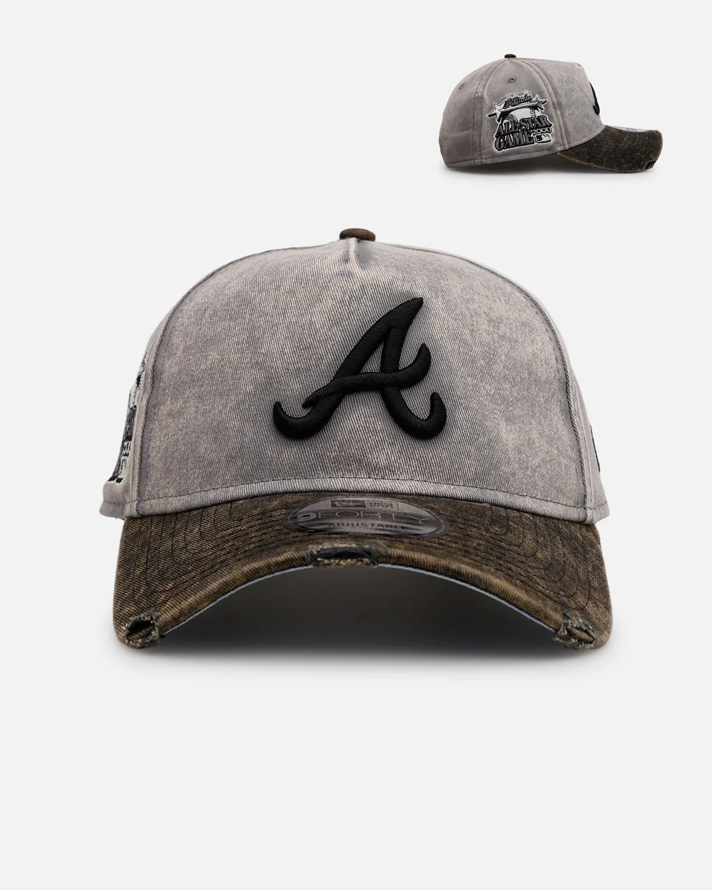 New Era Atlanta Braves 'Washed Storm Gray' 9FORTY A-Frame Snapback Gray sold by Culture Kings