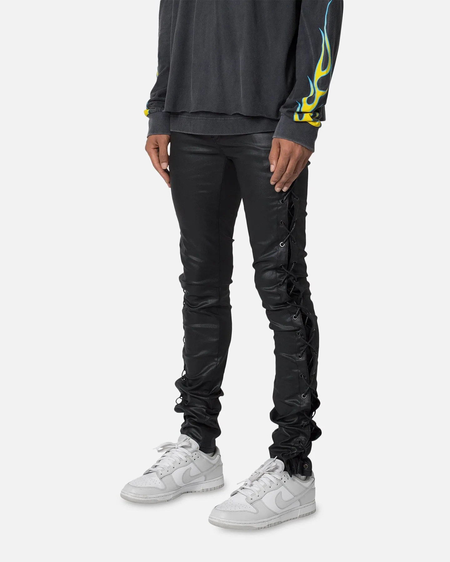 MNML X566 Skinny Leather Lace-Up Pants Black sold by Culture Kings product image thumbnail 2