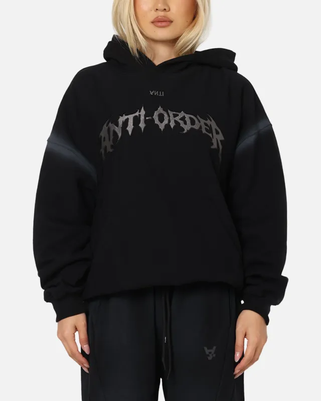 The Anti Order Mosh Boxy Hoodie Sunfade Black/Grey sold by Culture Kings