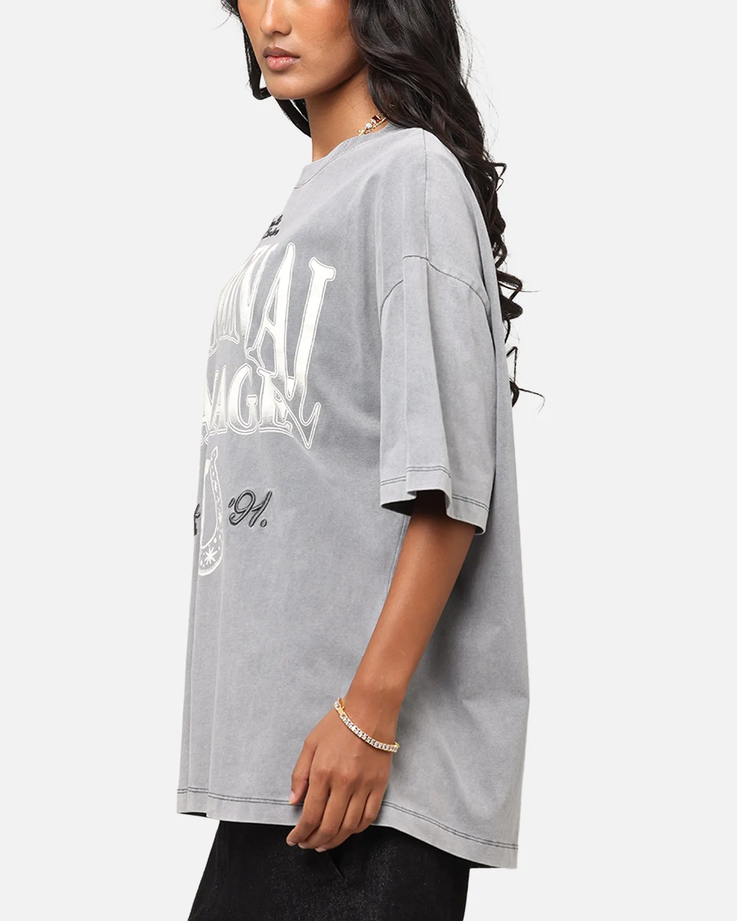 Criminal Damage Horseshoe T-Shirt Washed Black sold by Culture Kings product image thumbnail 5