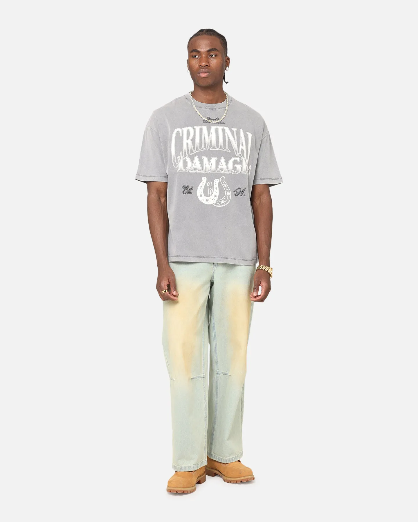 Criminal Damage Horseshoe T-Shirt Washed Black sold by Culture Kings product image thumbnail 2