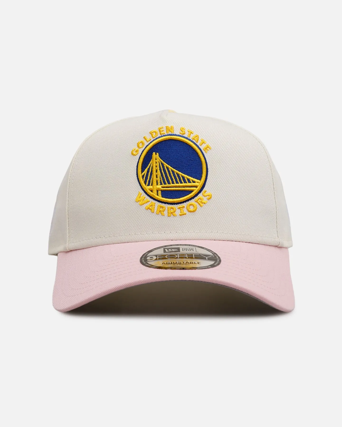 New Era Golden State Warriors 'Pink Lemonade' 9FORTY A-Frame Snapback Pink/Yellow sold by Culture Kings