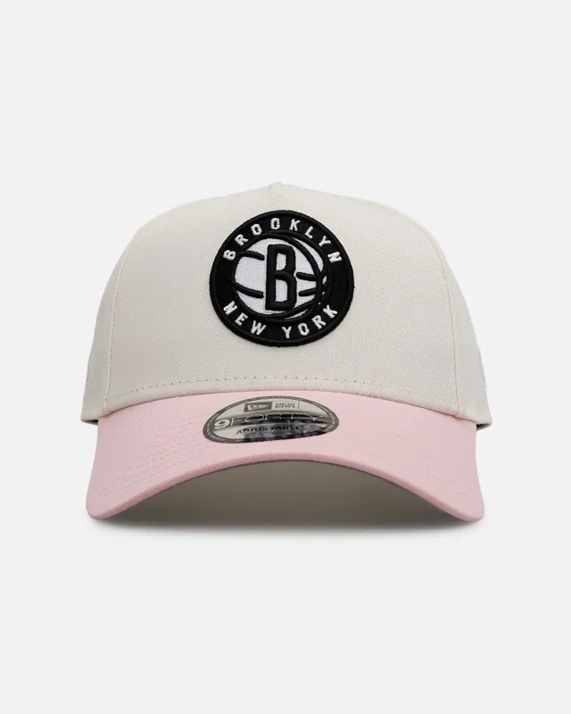 New Era Brooklyn Nets 'Pink Lemonade' 9FORTY A-Frame Snapback Pink/Yellow sold by Culture Kings
