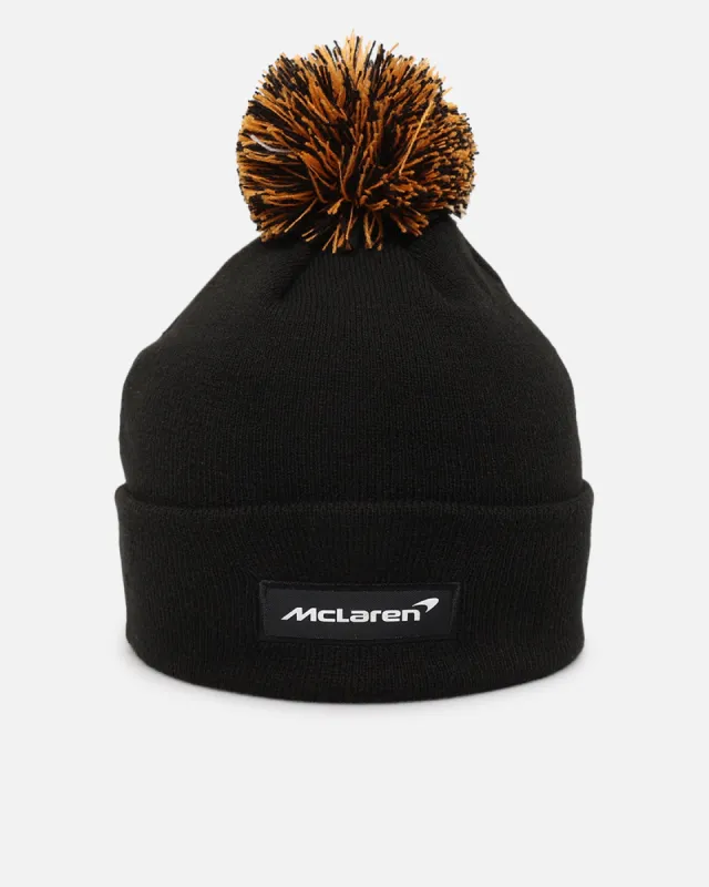 New Era McLaren Patch Bobble Beanie Black sold by Culture Kings
