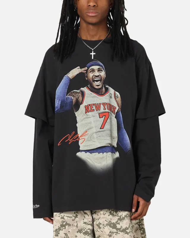 Mitchell & Ness New York Knicks Melo State Of Mind Long Sleeve T-Shirt Faded Black sold by Culture Kings