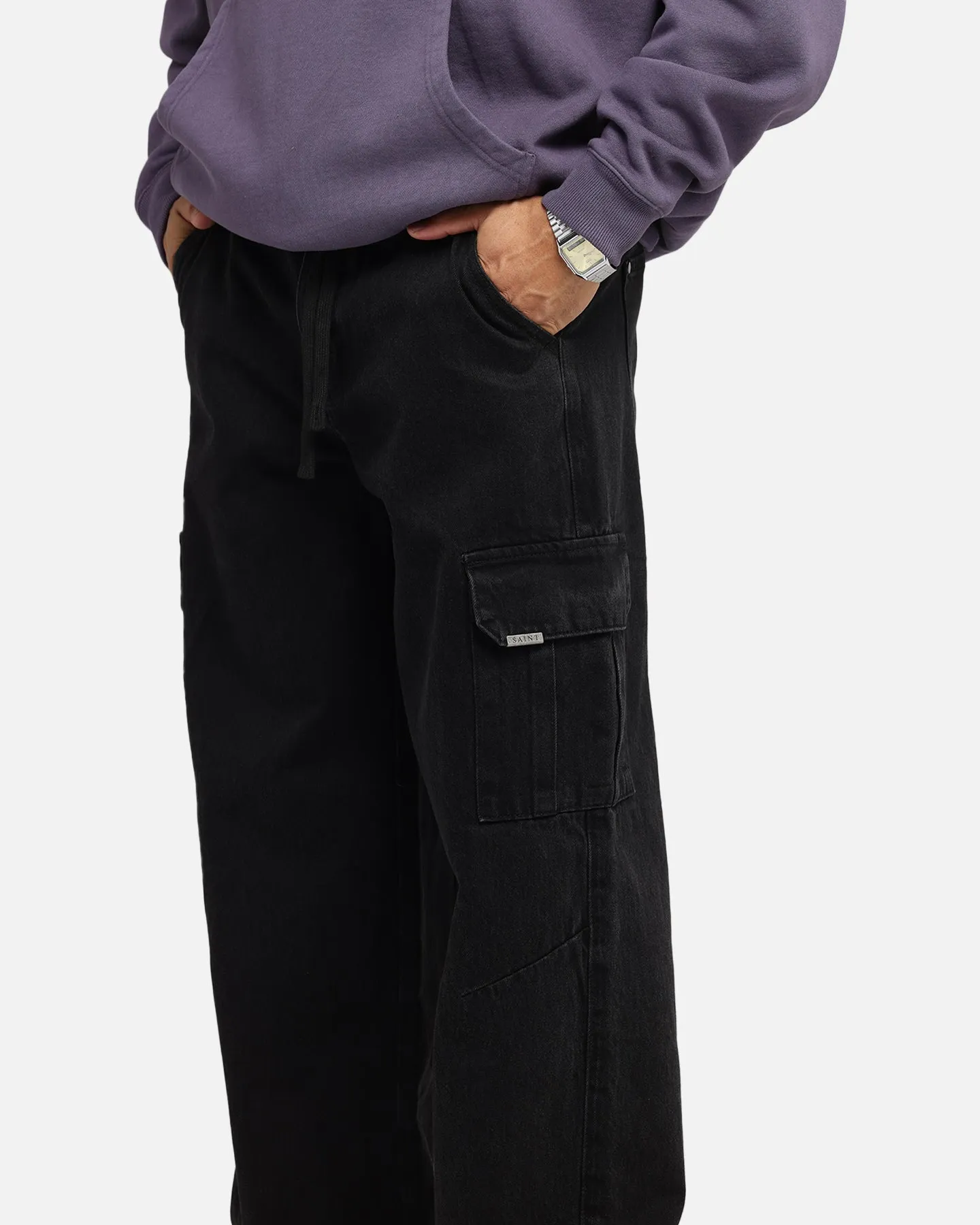 Saint Morta Baggy Cargo Pants Black sold by Culture Kings product image thumbnail 3