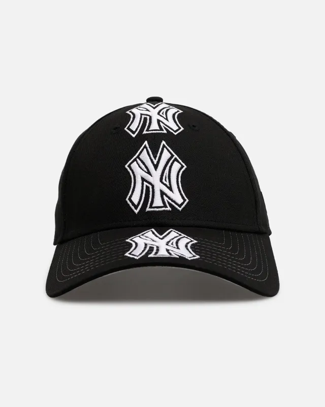 New Era New York Yankees 'Spine' 9FORTY A-Frame Strapback Black/White sold by Culture Kings