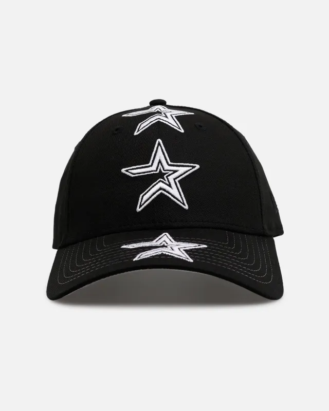 New Era Houston Astros 'Spine' 9FORTY A-Frame Strapback Black/White sold by Culture Kings