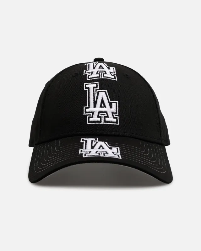 New Era Los Angeles Dodgers 'Spine' 9FORTY A-Frame Strapback Black/White sold by Culture Kings