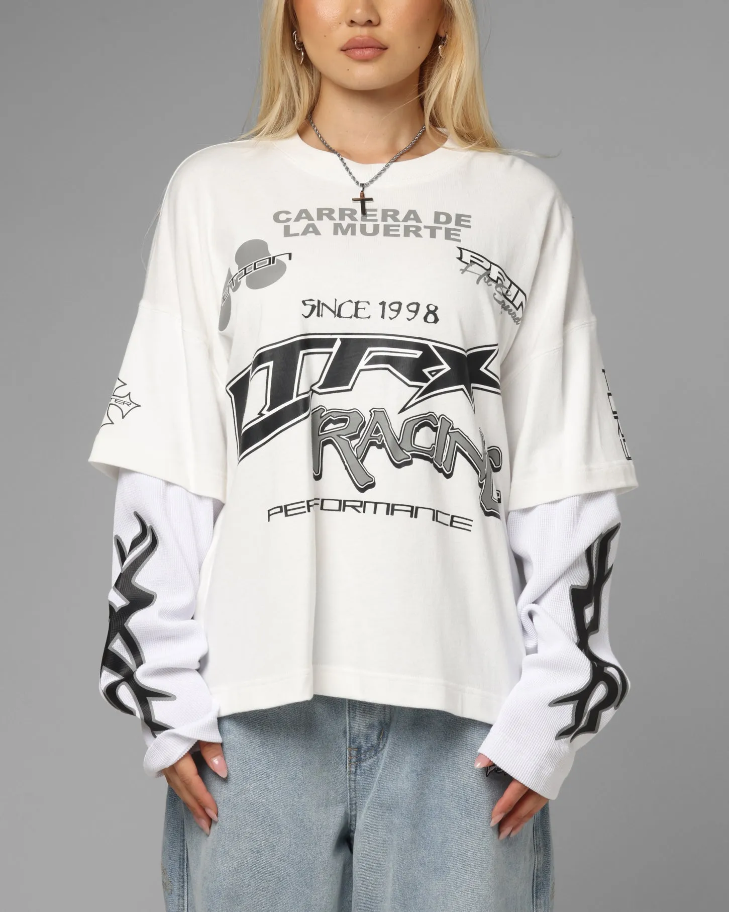 Loiter Performance Layered Long Sleeve T-Shirt Off White sold by Culture Kings