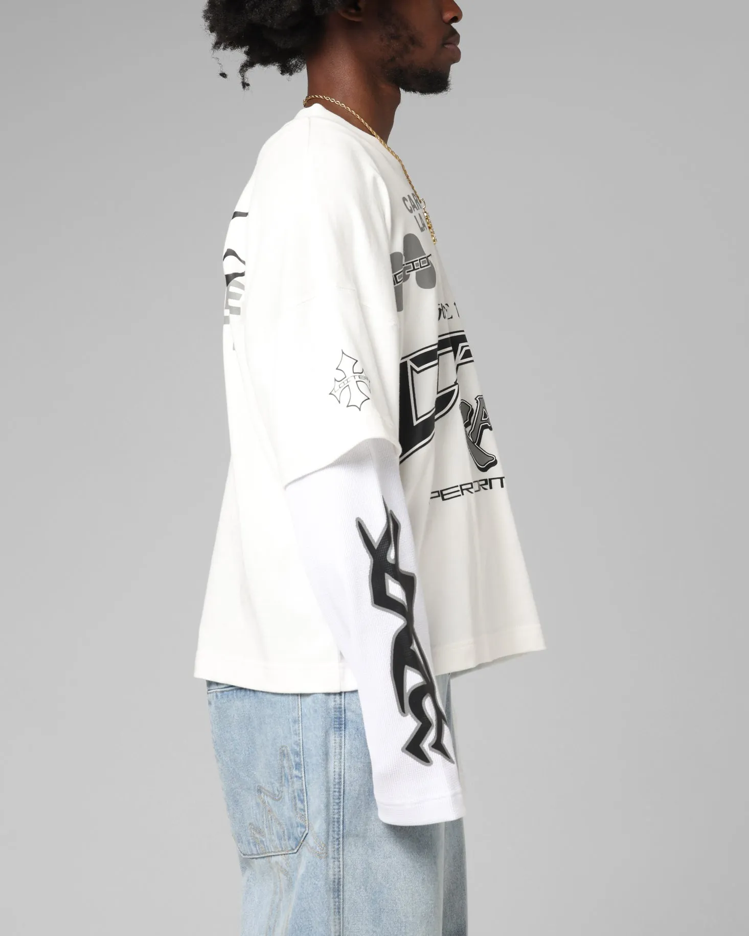 Loiter Performance Layered Long Sleeve T-Shirt Off White sold by Culture Kings product image thumbnail 5