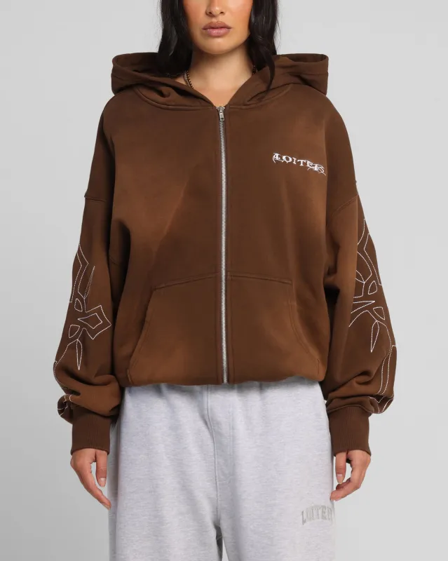 Loiter Atmosphere Zip Hoodie Vintage Brown sold by Culture Kings