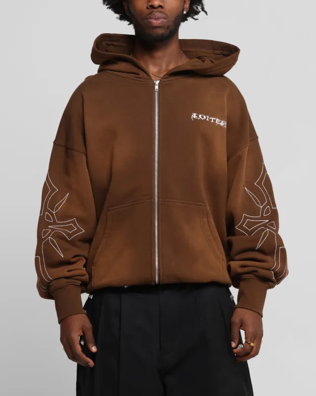 Loiter Atmosphere Zip Hoodie Vintage Brown sold by Culture Kings