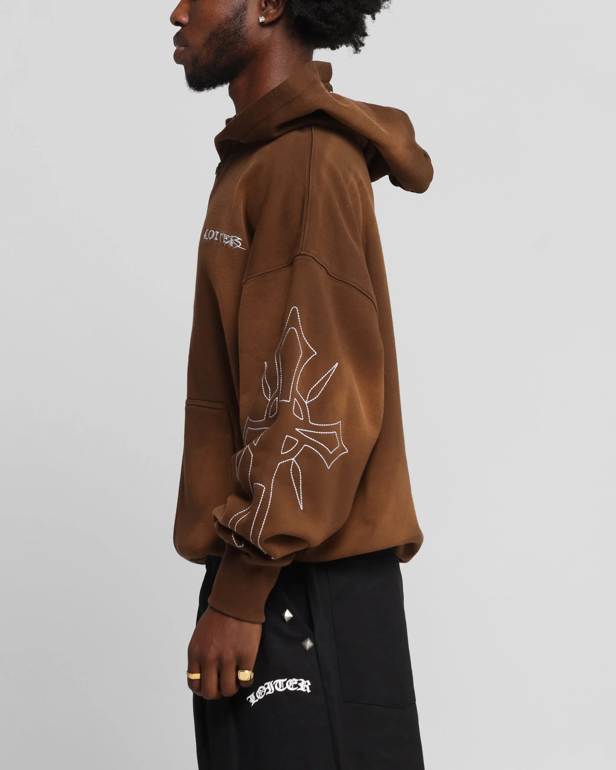 Loiter Atmosphere Zip Hoodie Vintage Brown sold by Culture Kings product image thumbnail 5