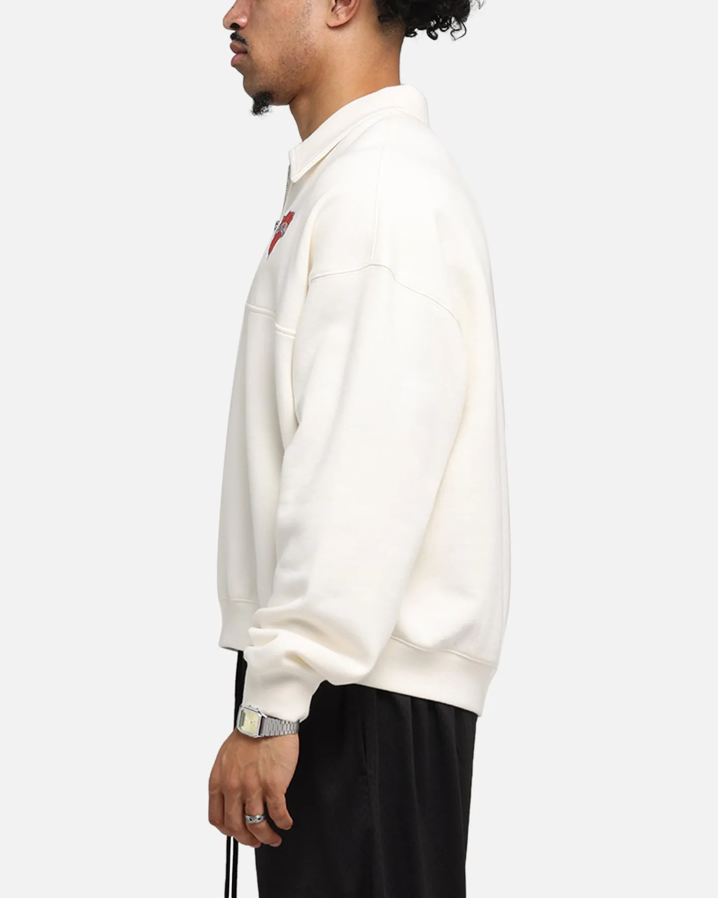 Mitchell & Ness New York Knicks Boxy Quarter Zip Crewneck Egret sold by Culture Kings product image thumbnail 5