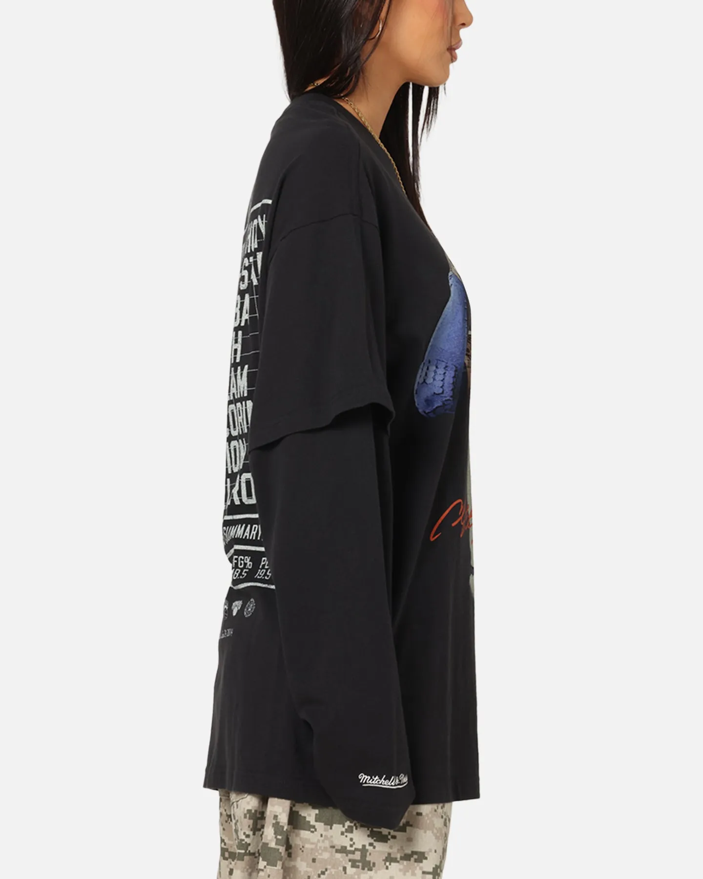 Mitchell & Ness New York Knicks Melo State Of Mind Long Sleeve T-Shirt Faded Black sold by Culture Kings product image thumbnail 5