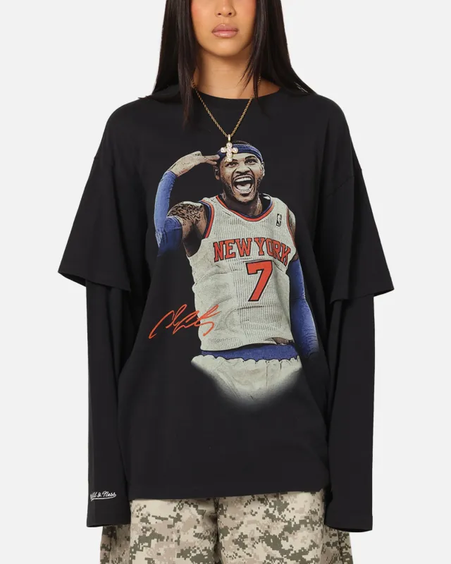 Mitchell & Ness New York Knicks Melo State Of Mind Long Sleeve T-Shirt Faded Black sold by Culture Kings