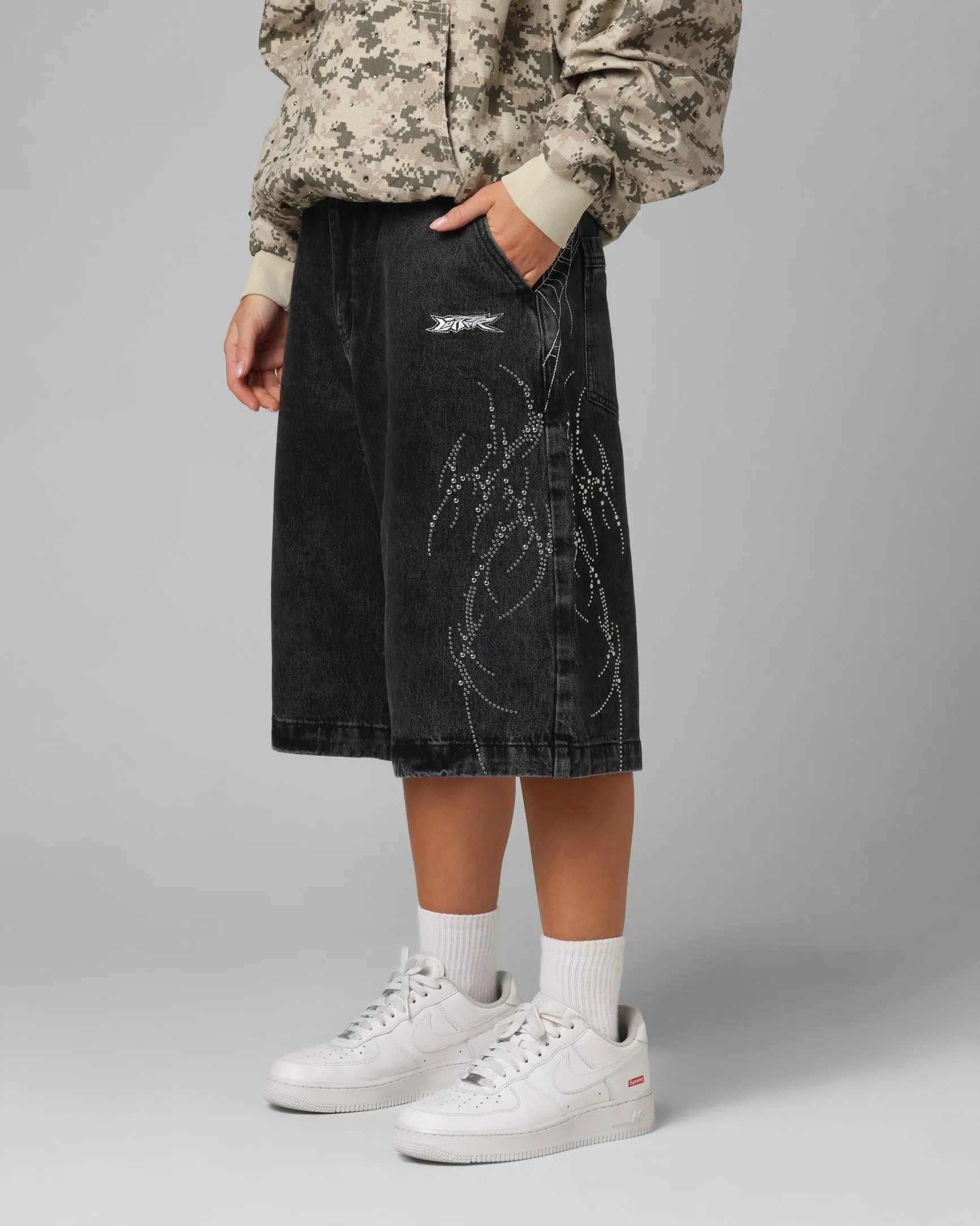 Loiter Goth Clique Jorts Black sold by Culture Kings